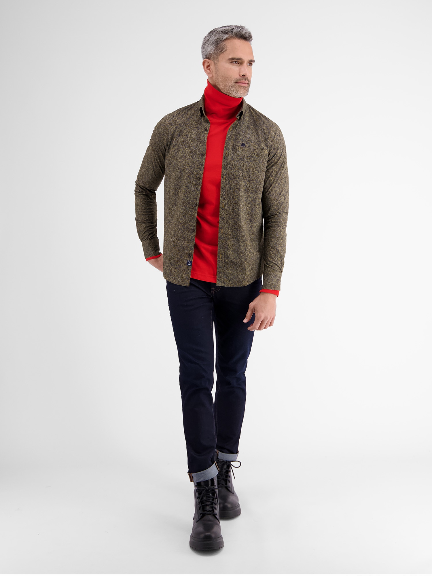 LERROS Langarmhemd »LERROS Poplinhemd mit Alloverprint«