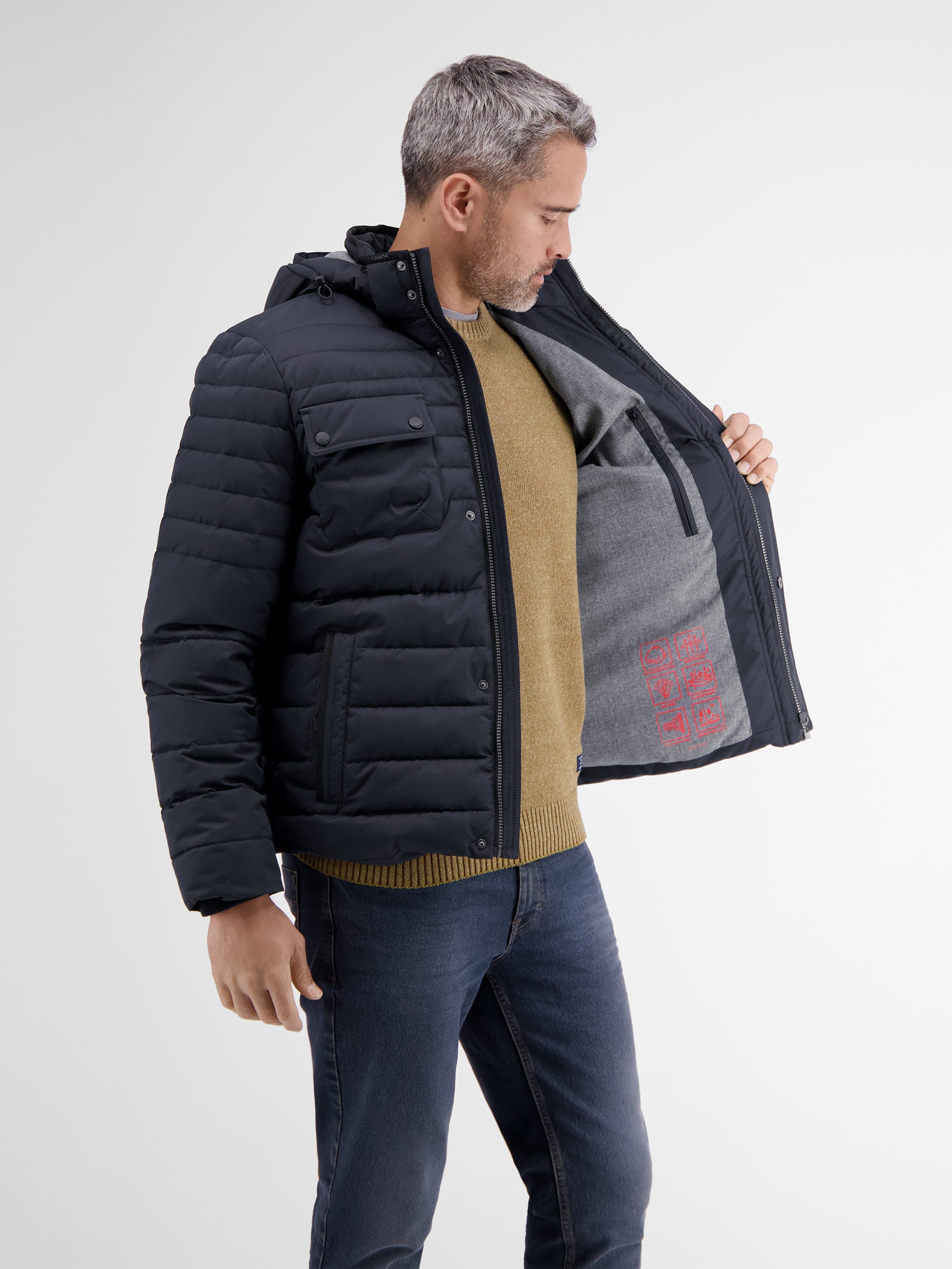 LERROS Veste d'hiver »Steppjacke mit abnehmbarer Kapuze« mit Kapuze