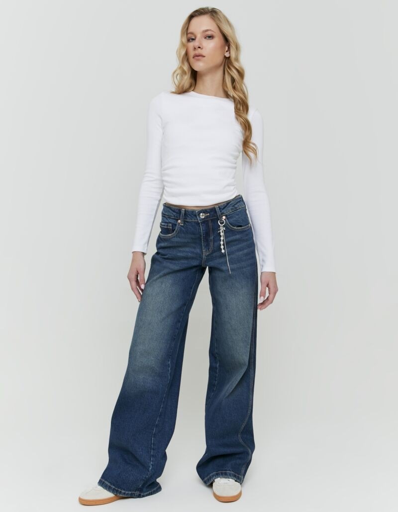 Tally Weijl Jeans taille basse »SPADEPALLAS« mélange coton, taille basse, jambe droite, avec pendentifs strass