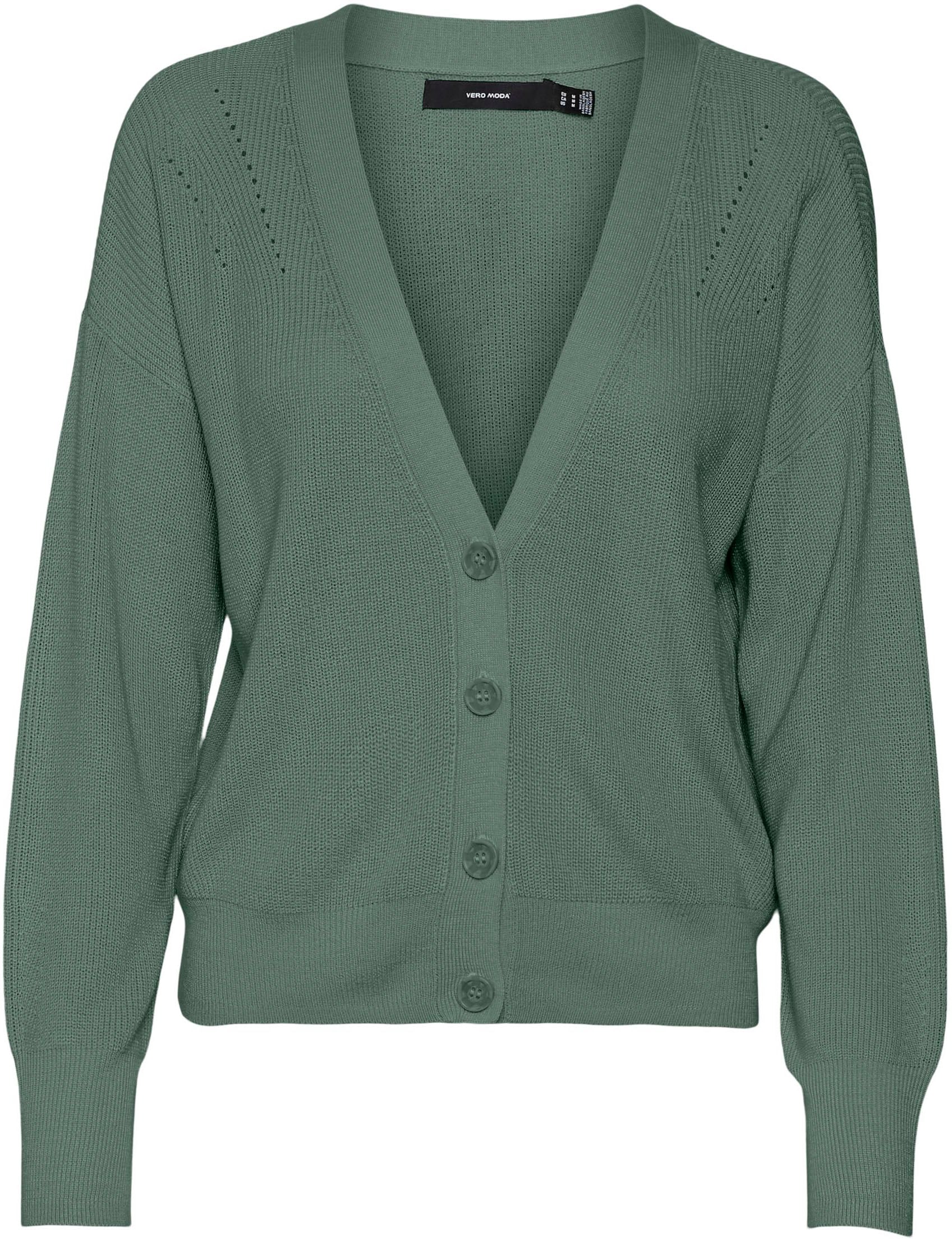 Vero Moda Veste en tricot »VMNEWLEXSUN LS SHORT V-NECK CAR GA NOOS« mit Knopfleiste