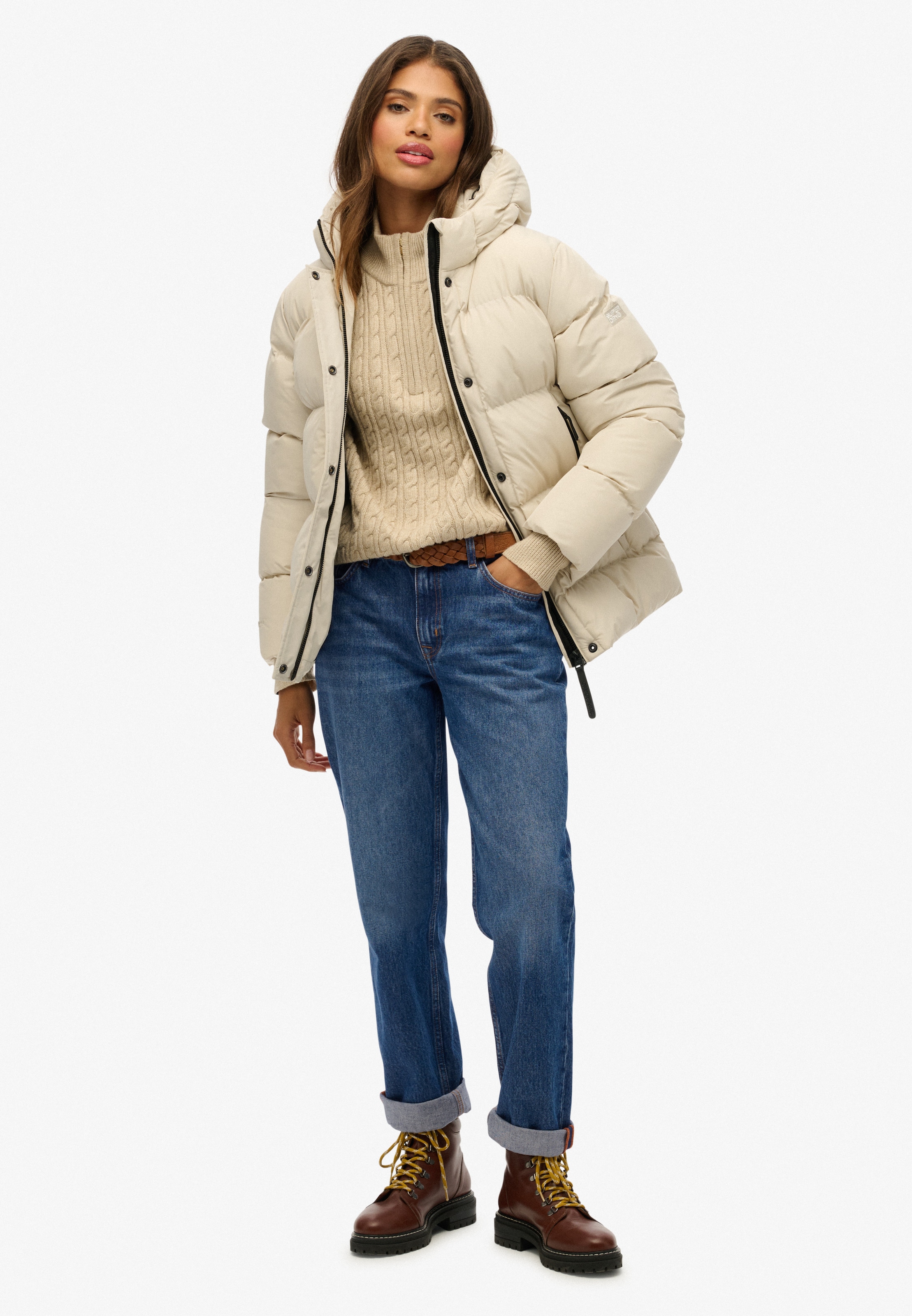 Superdry Steppjacke »HOODED 5 BAFFLE SPORTS PUFFER« mit Kapuze