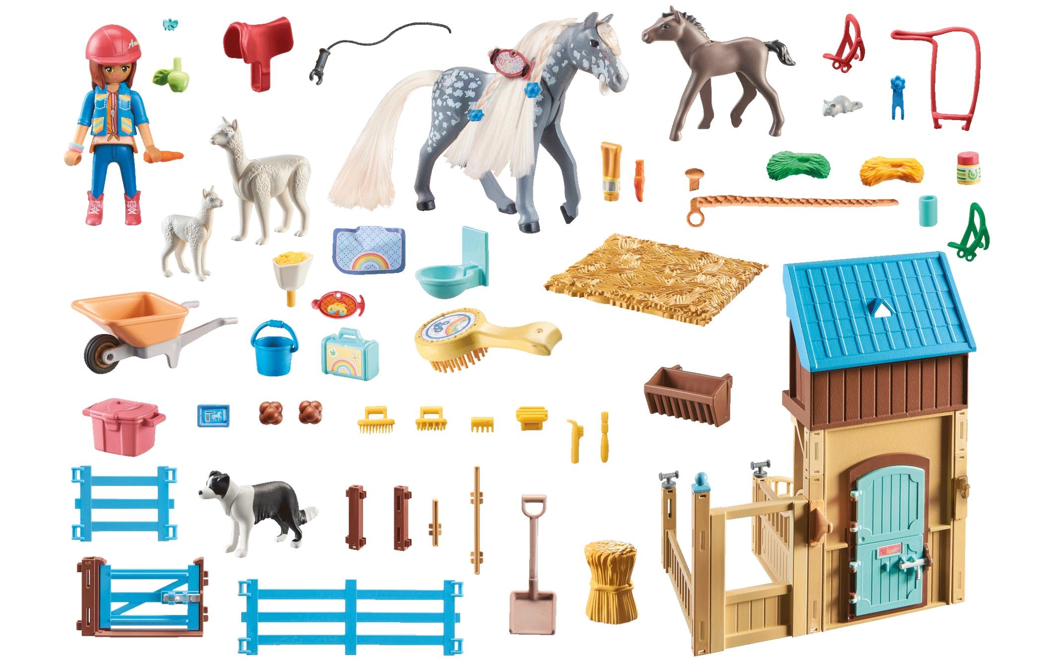 Playmobil® Spielbausteine »Horses of Waterfall Amelia & Whisper mit Pferdebox 71353«