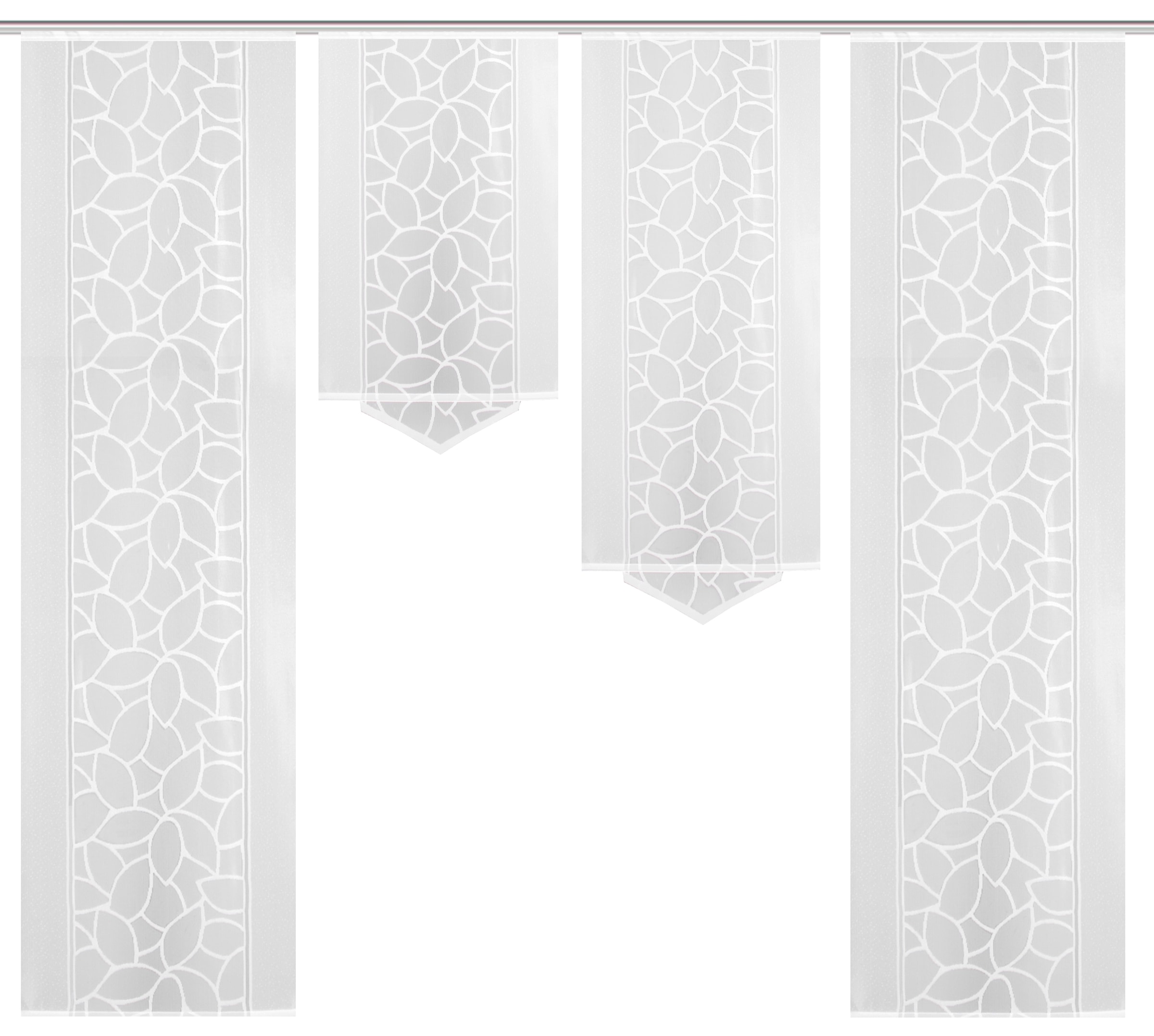 HOME WOHNIDEEN Rideau coulissant »JENNA« Velcro 4 cuis tlg. Schiebevorhang Jacquard Set