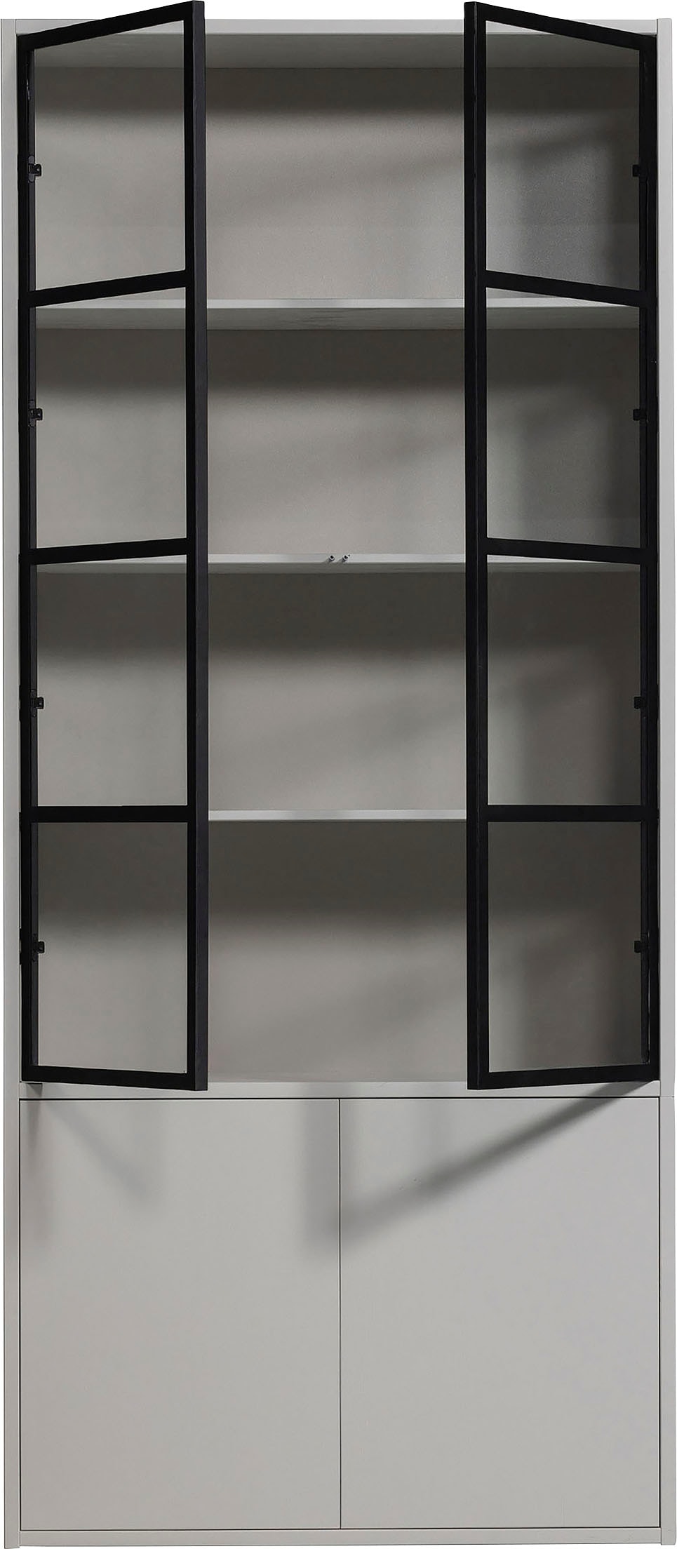 WOOOD Vitrine »Basic« mit vier Türen, Breite 101 cm