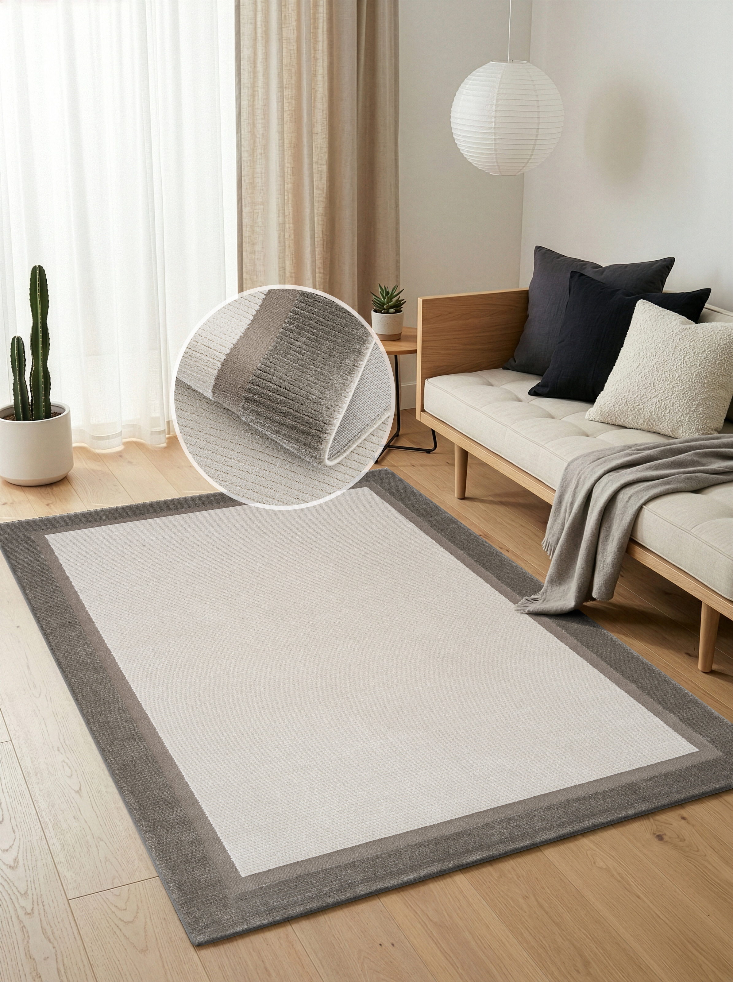 Calvin Klein home Tapis »Dark Pulse, mit Rahmen, Designerteppich« Rectangulaire 6 mm Höhe design élégant, salon, chambre, salle à manger