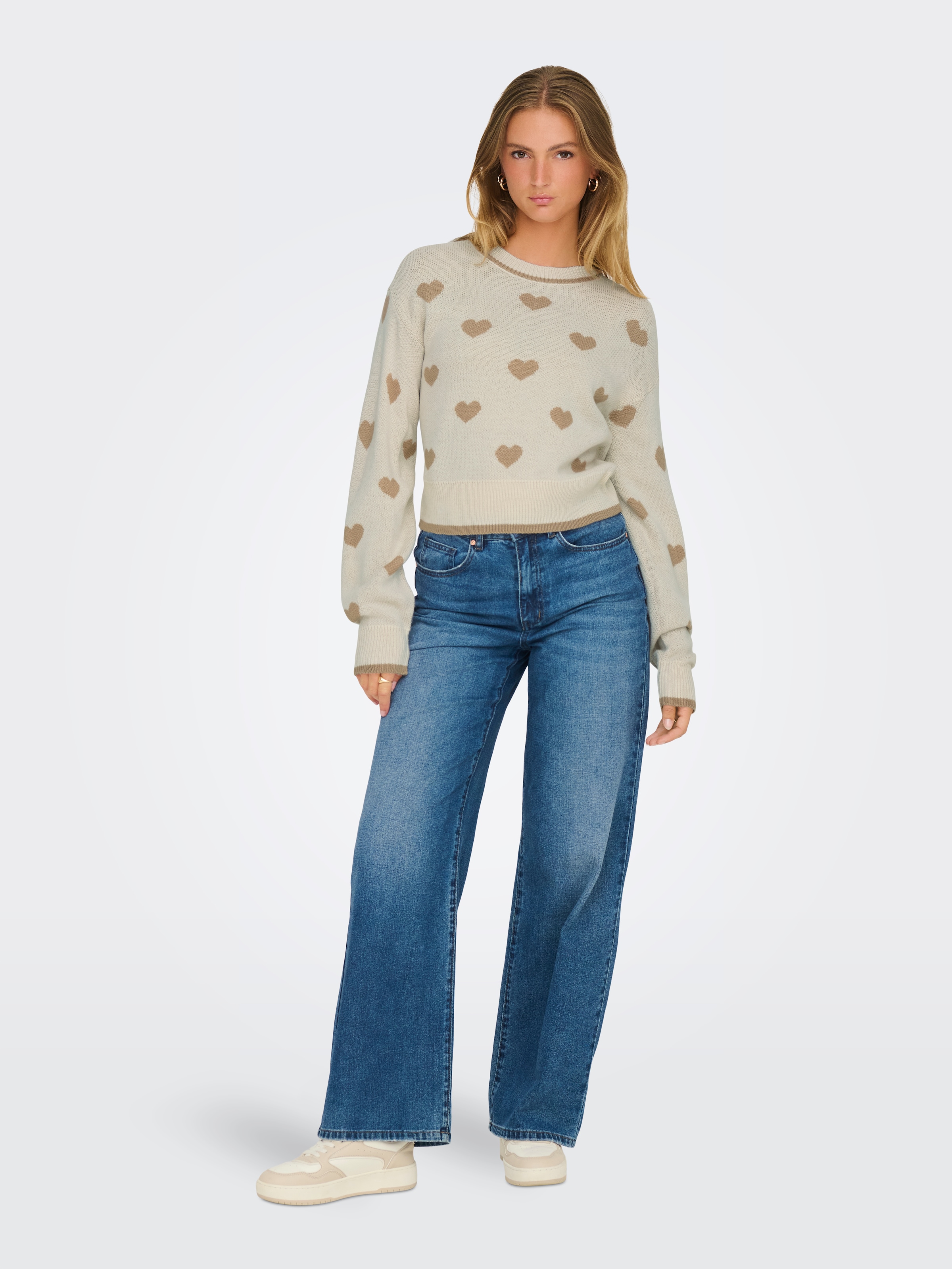 JDY Pull à col rond »JDYROMANCE L/S JACQ. PULLOVER KNT NOOS«