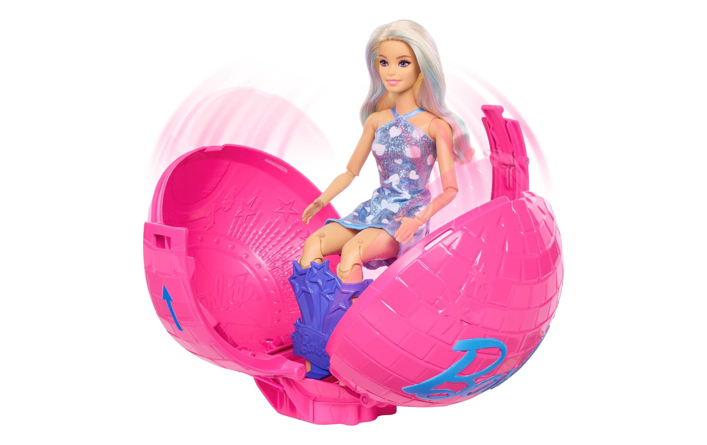Barbie Poupée à habiller »Barbie Team Barbie Roll & Reveal, blond mit Discokugel-Verpackung«