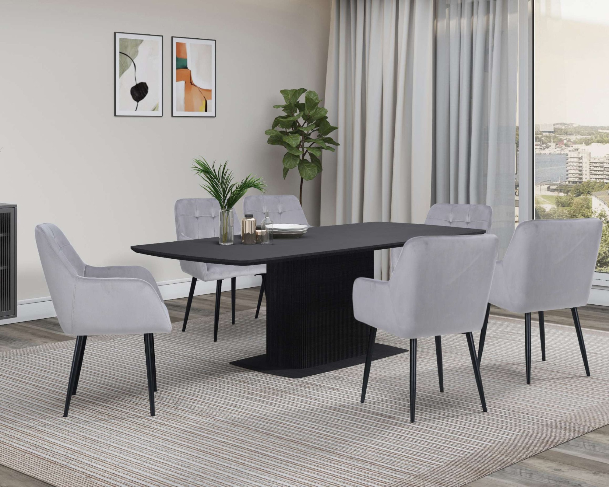 GOODproduct Chaise de salle à manger »Bostony« () 2 cuisgepolsterte Rückenlehne, Armlehne und Sitzfläche, Sitzhöhe 49 cm