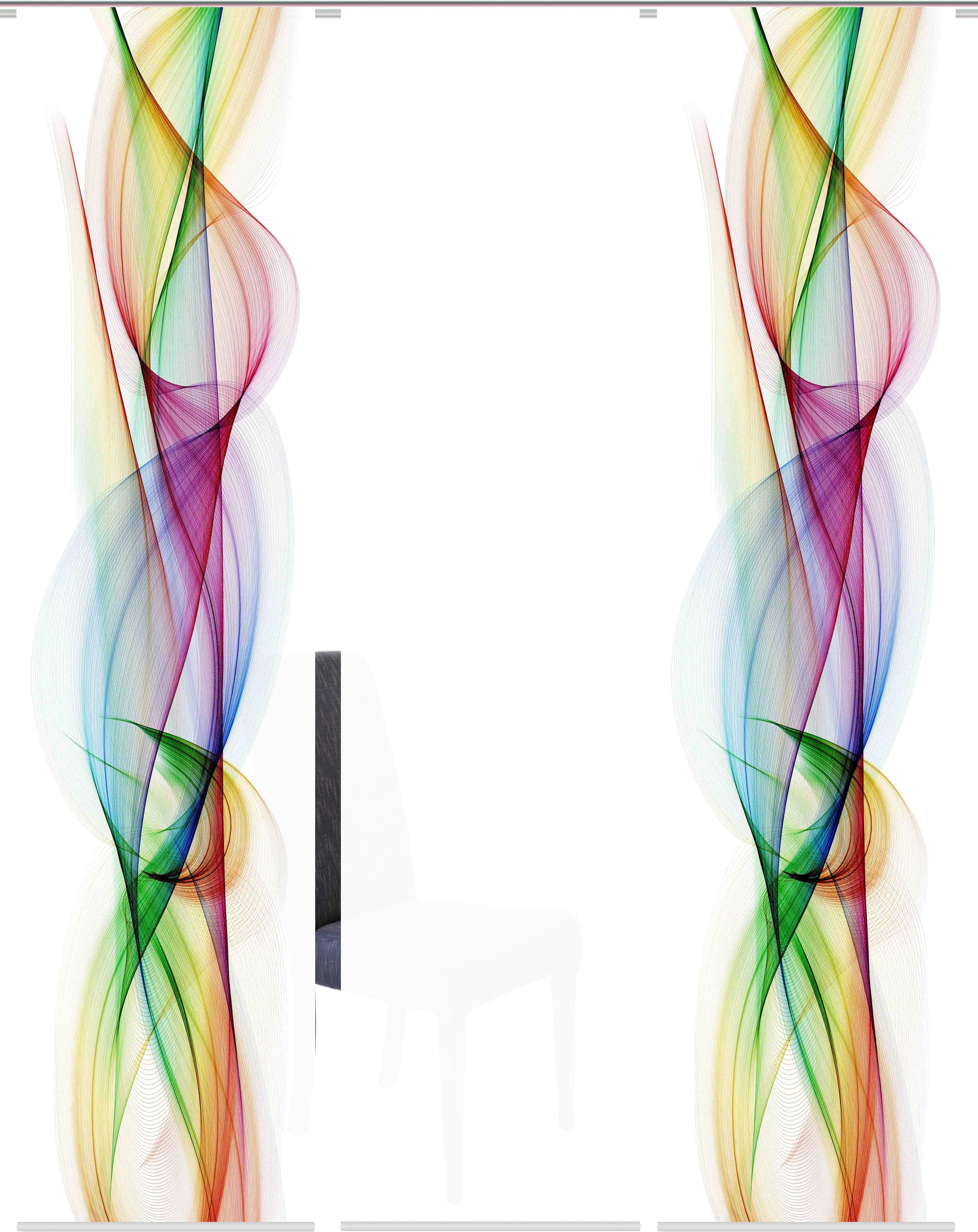 HOME WOHNIDEEN Rideau coulissant »BOLGE« Support de panneau 1 cuis tlg. DIGITALDRUCK