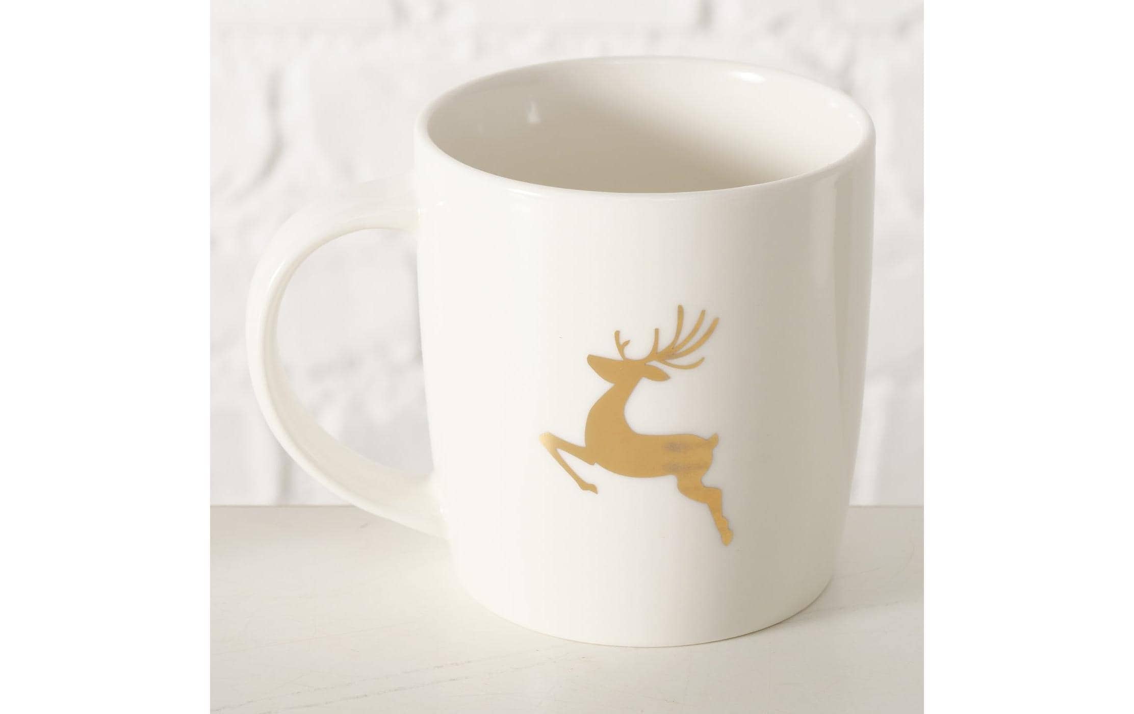 BOLTZE Figurine de Noël »Tasse Brilly 4er Set, Keramik, 320 ml«