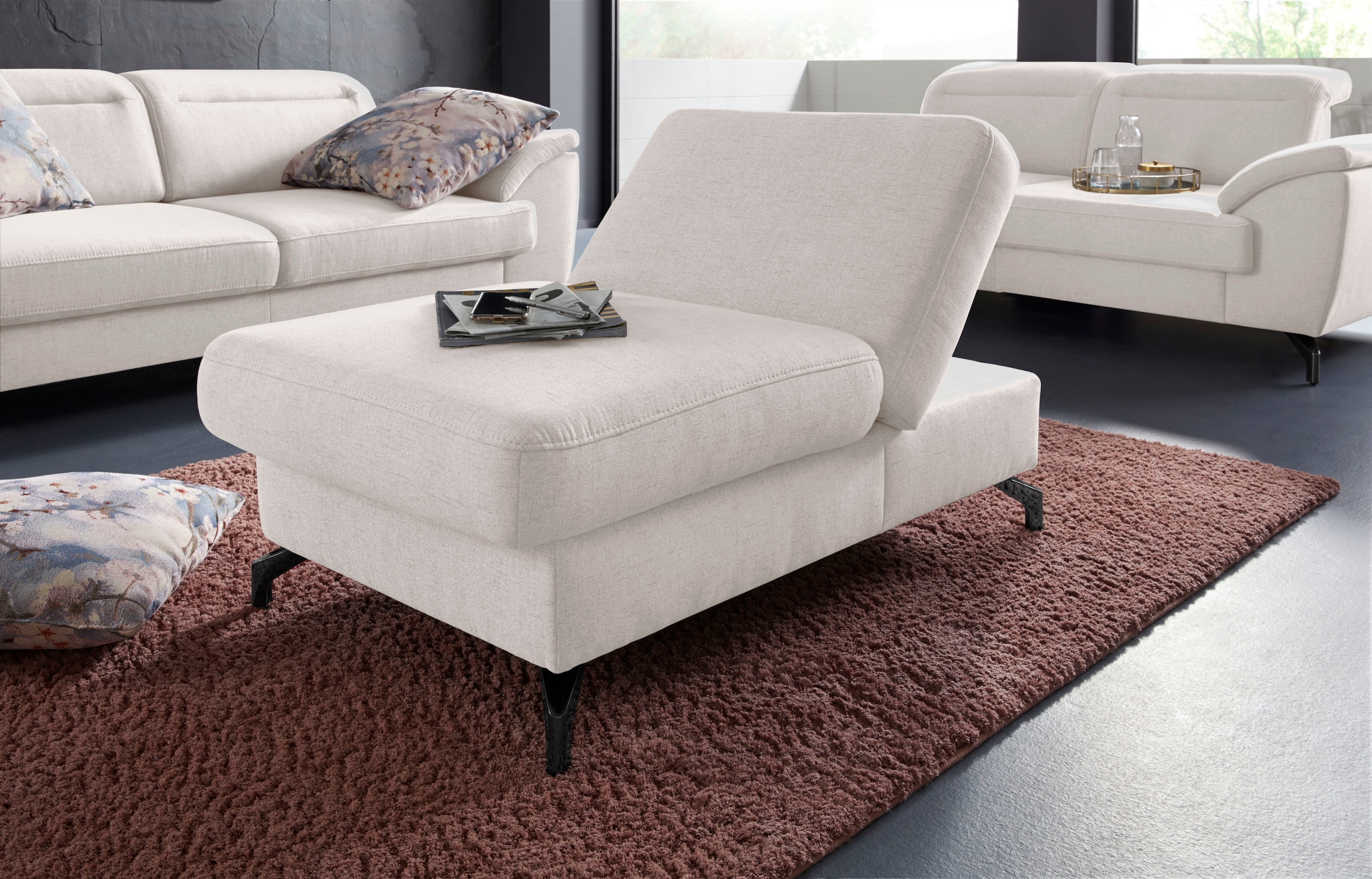 sit&more Hocker »Percy« Fusshöhe 12 cm, mit Klappfunktion, wahlweise in 2 Fussfarben