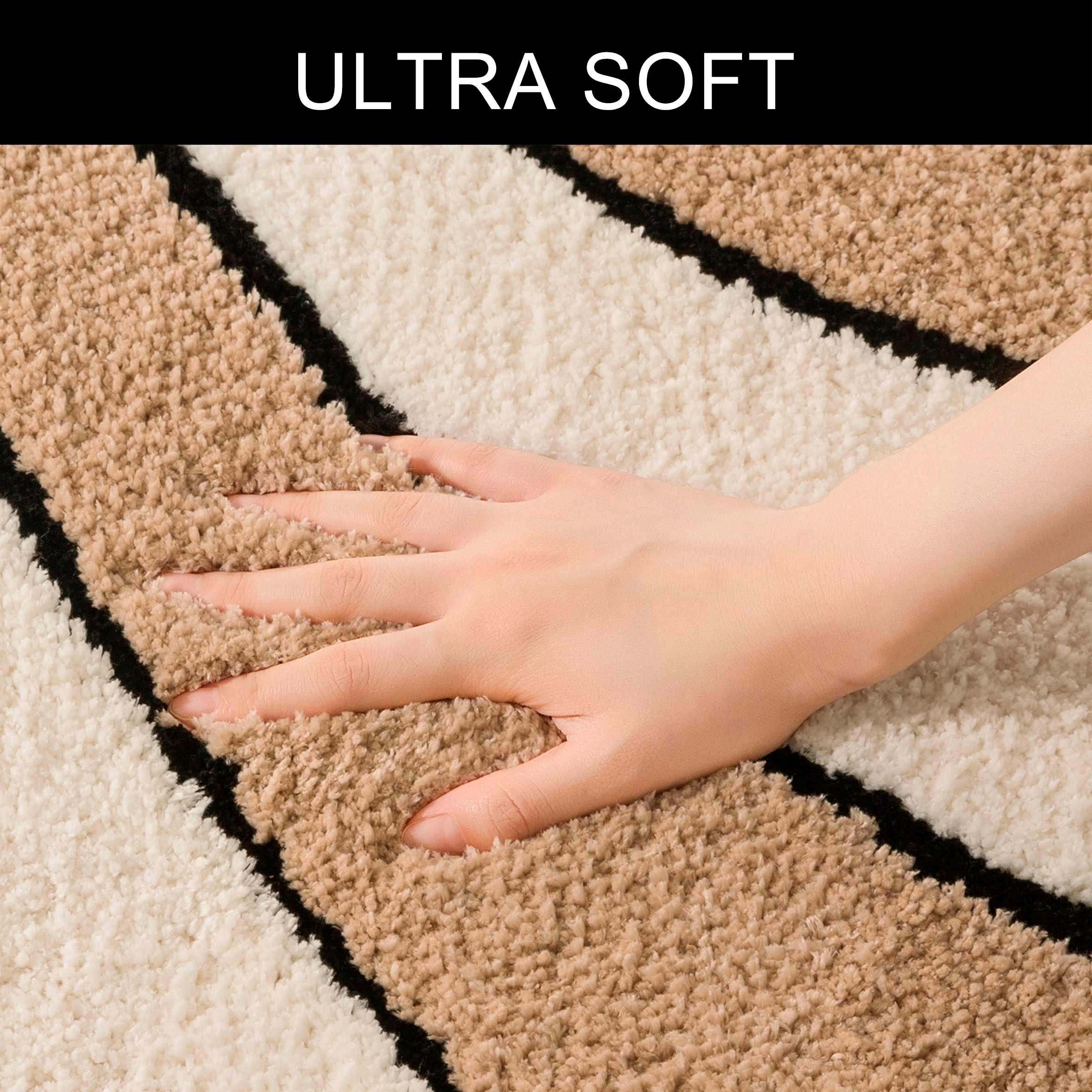 my home Badematte »Anna, Badvorleger, Badezimmer Teppich« Höhe 16 mm rutschhemmend beschichtet fussbodenheizungsgeeignet | schnell trocknend Badteppich, Hoch Tief Effekt, Modern, Weich, Wellen