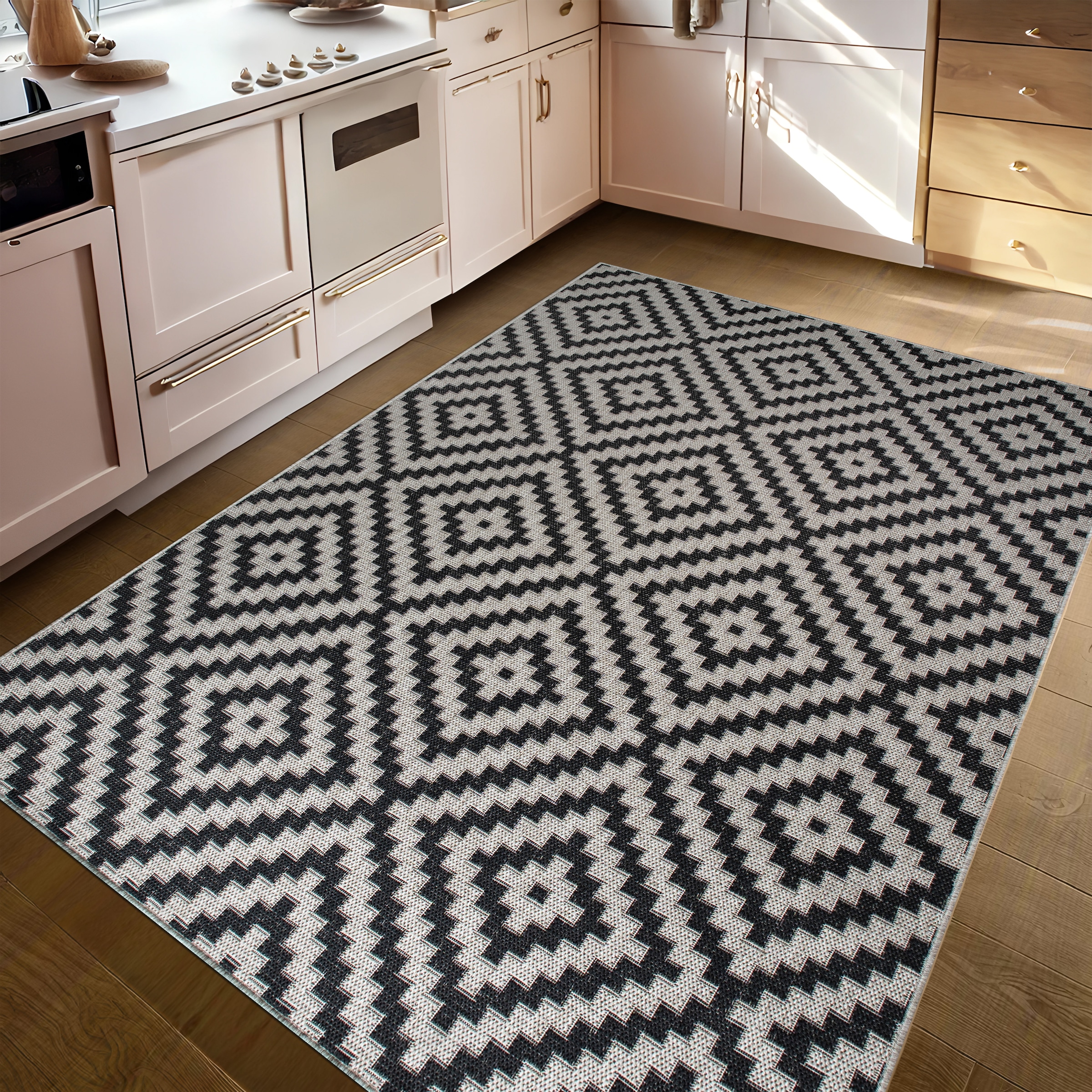 my home Tapis »Cordoba auch als Läufer erhältlich« Rectangulaire 3 mm Höhe In- und Outdoor geeignet, Sisal-Optik, Wetterfest & UV-beständig, Boho