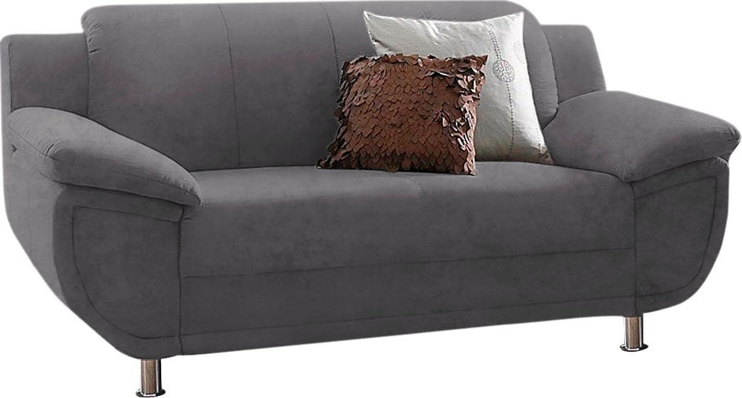 TRENDMANUFAKTUR 2-places »Rondo, Breite 178 cm, breite Armlehnen, Füsse chromfarben« canapé disponible avec ressorts ensachés et en différentes housses