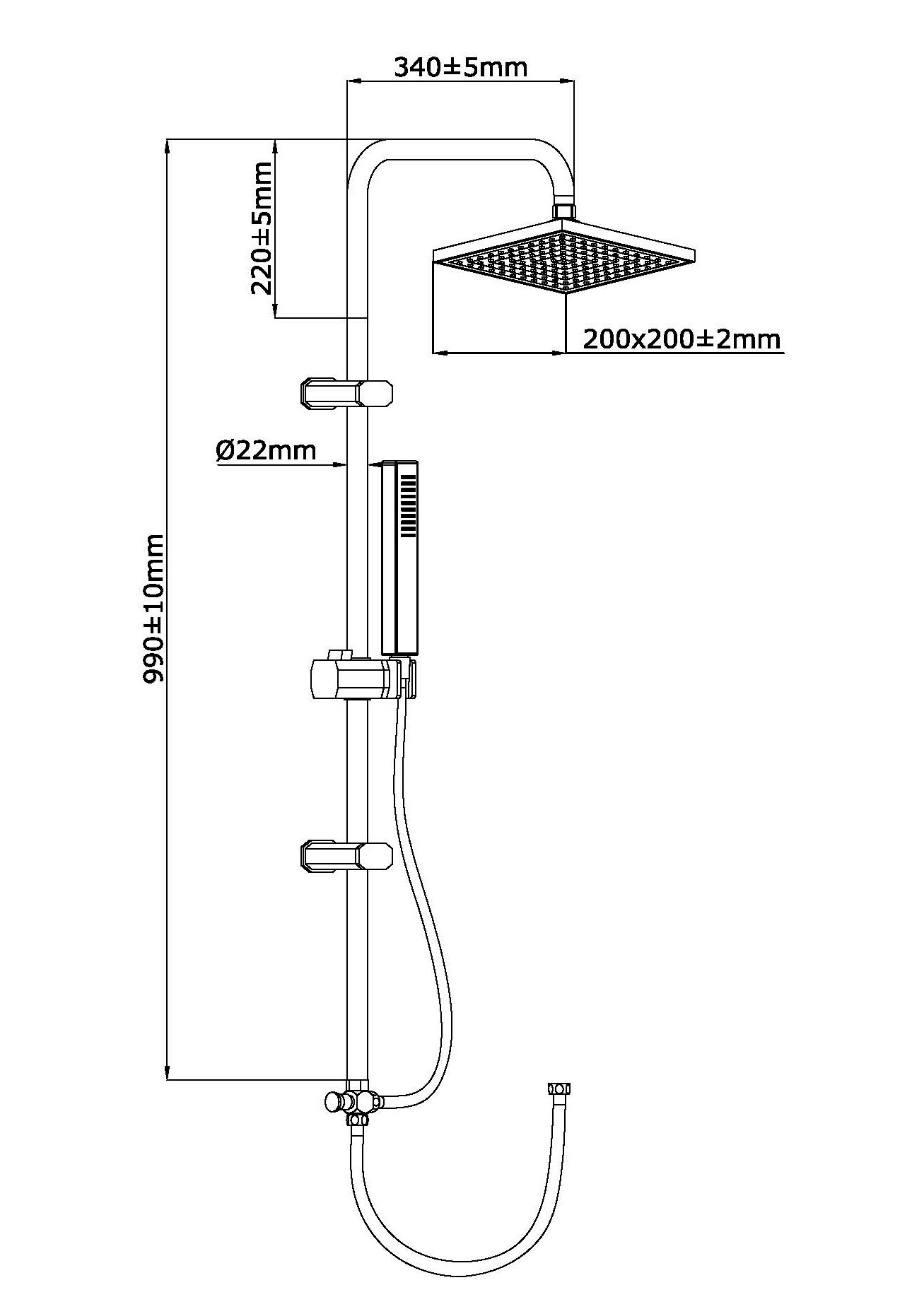 Eisl Duschsystem »EASY ENERGIE« Regendusche ohne Armatur, Duschsystem mit Kopfbrause und Handbrause