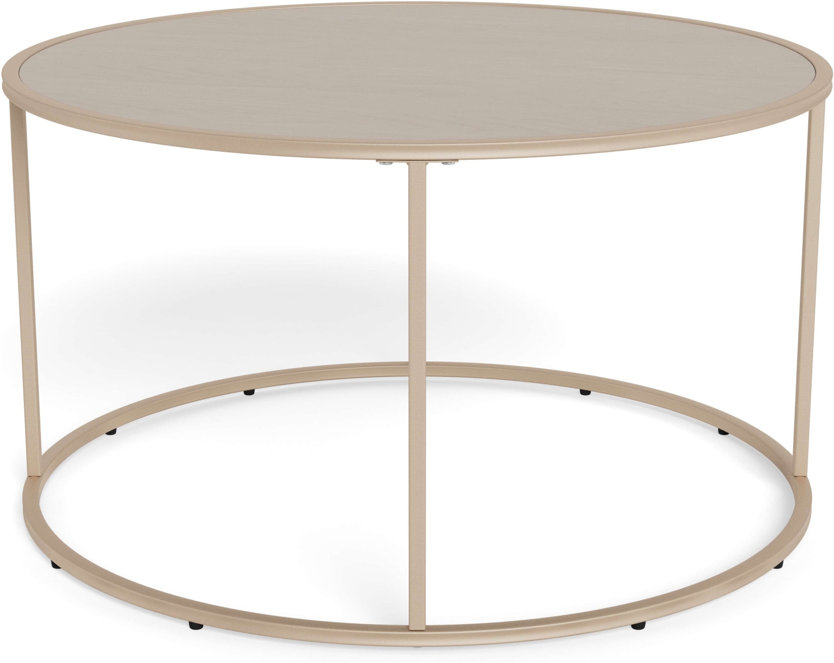 ACTONA GROUP Table basse »Seaford Kaffeetisch, Wohnzimmertisch« table basse ronde avec plateaux en mélamine gris et structure en acier, Ø80x45 cm