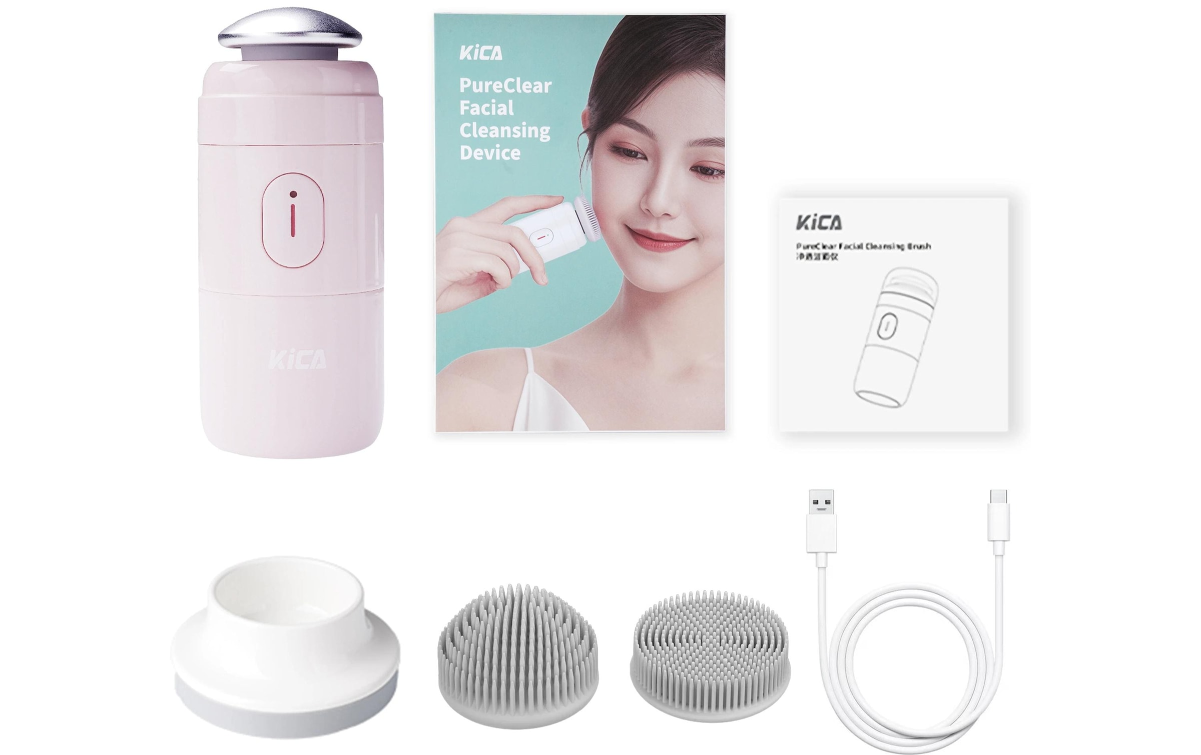   Brosse électrique pour le nettoyage du visage »KiCA PureClear Rosa« Wasserschutz