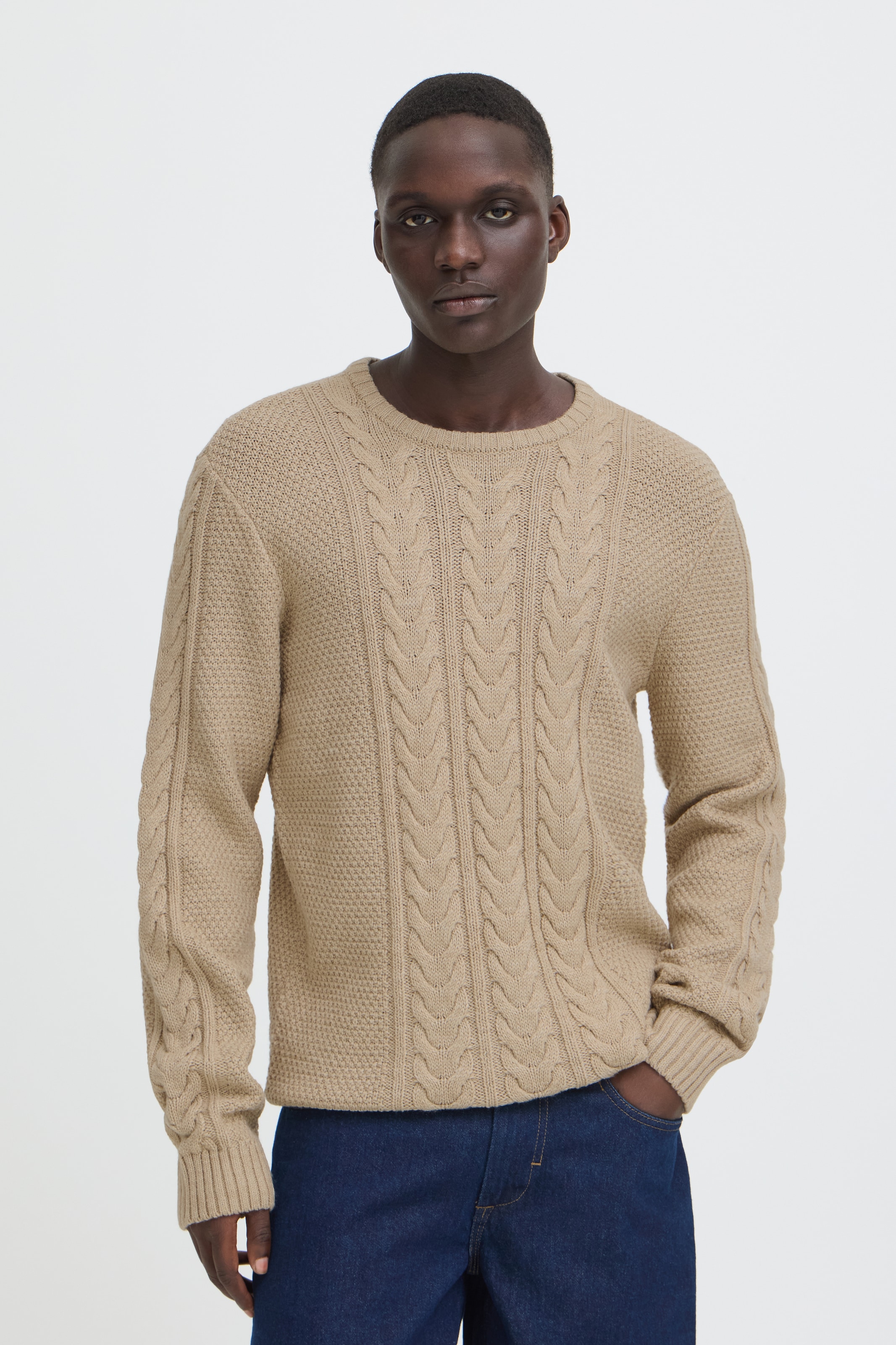 Blend Pull à col rond »BHBASIM CREW« mélange coton, coupe régulière
