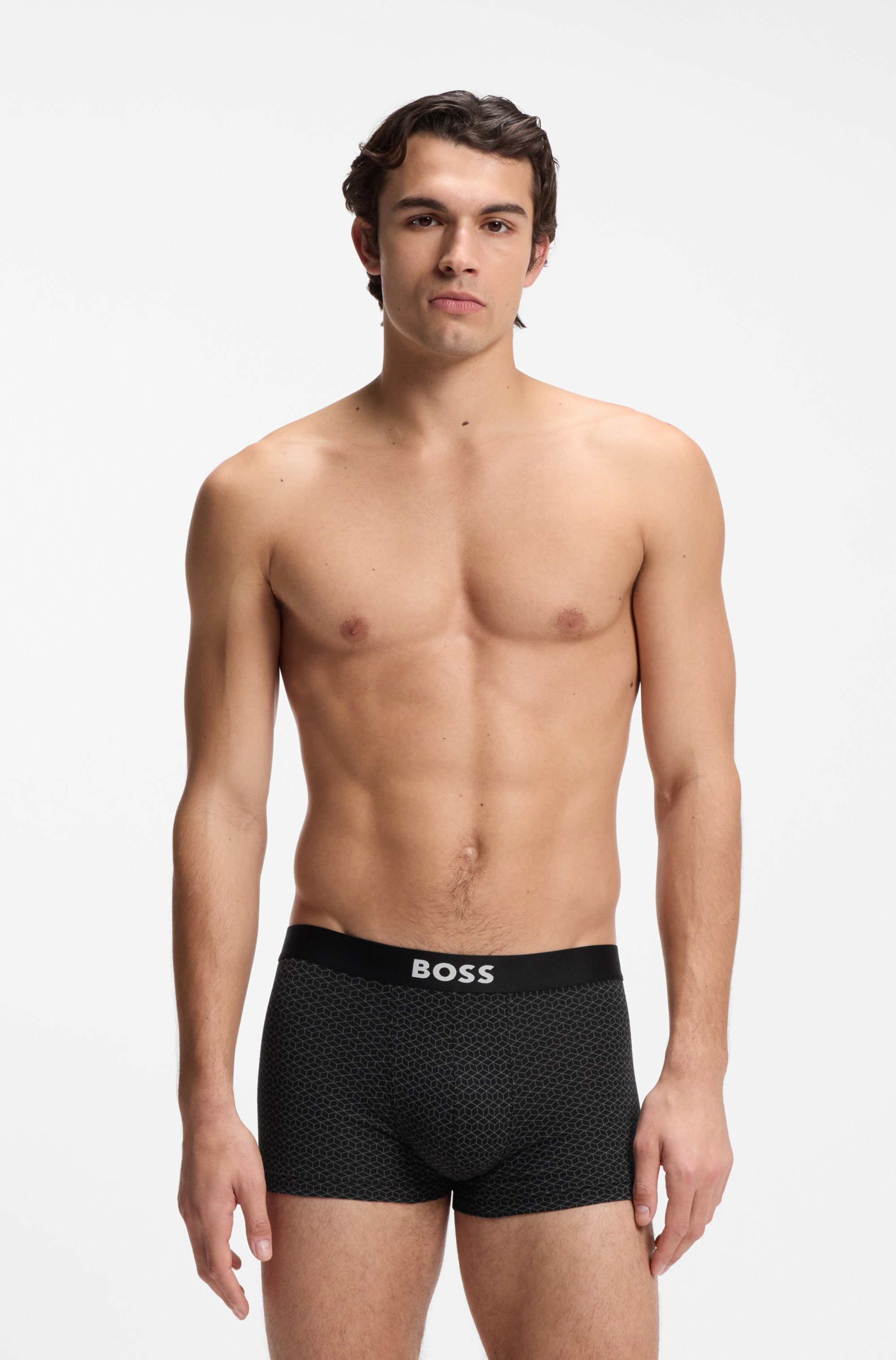 BOSS Tronc »Trunk 3P BOSS ONE« 3 cuis hauteur de ceinture moyenne, 1x à motifs, 2x unicolores