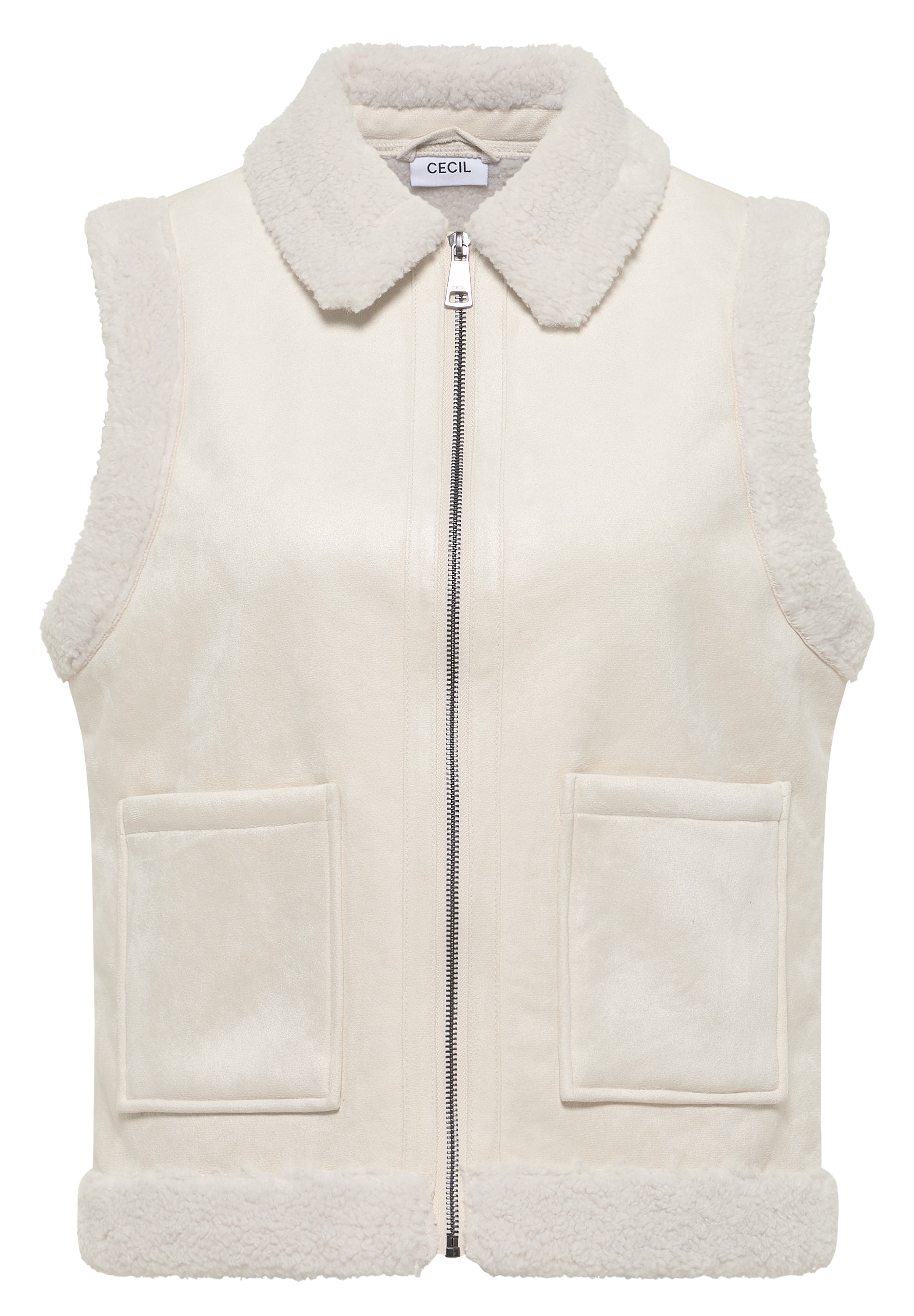 Cecil Gilet en peluche mit Teddy Futter und Reissverschluss