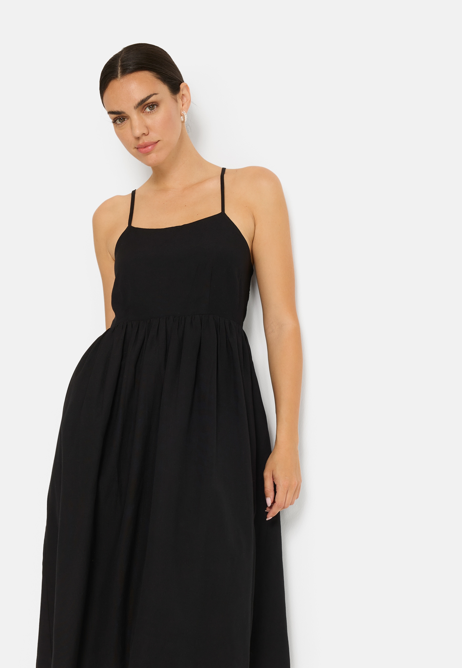 LSCN by LASCANA Robe midi Sans poches Robe d'été avec décolleté dos profond