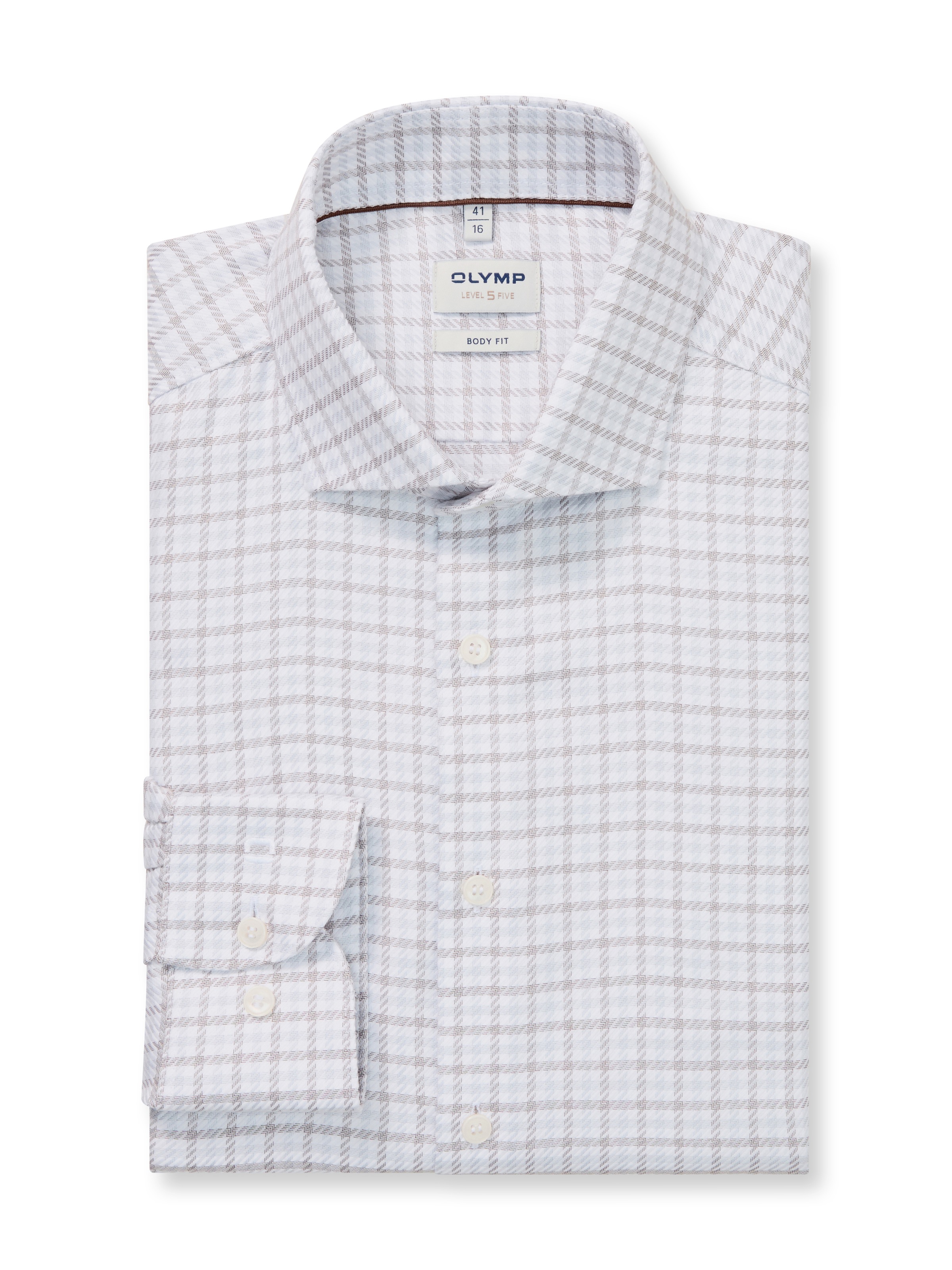 OLYMP Chemise à manches longues »Level Five« Businesshemd, body fit, Royal Kentkragen, Karomuster