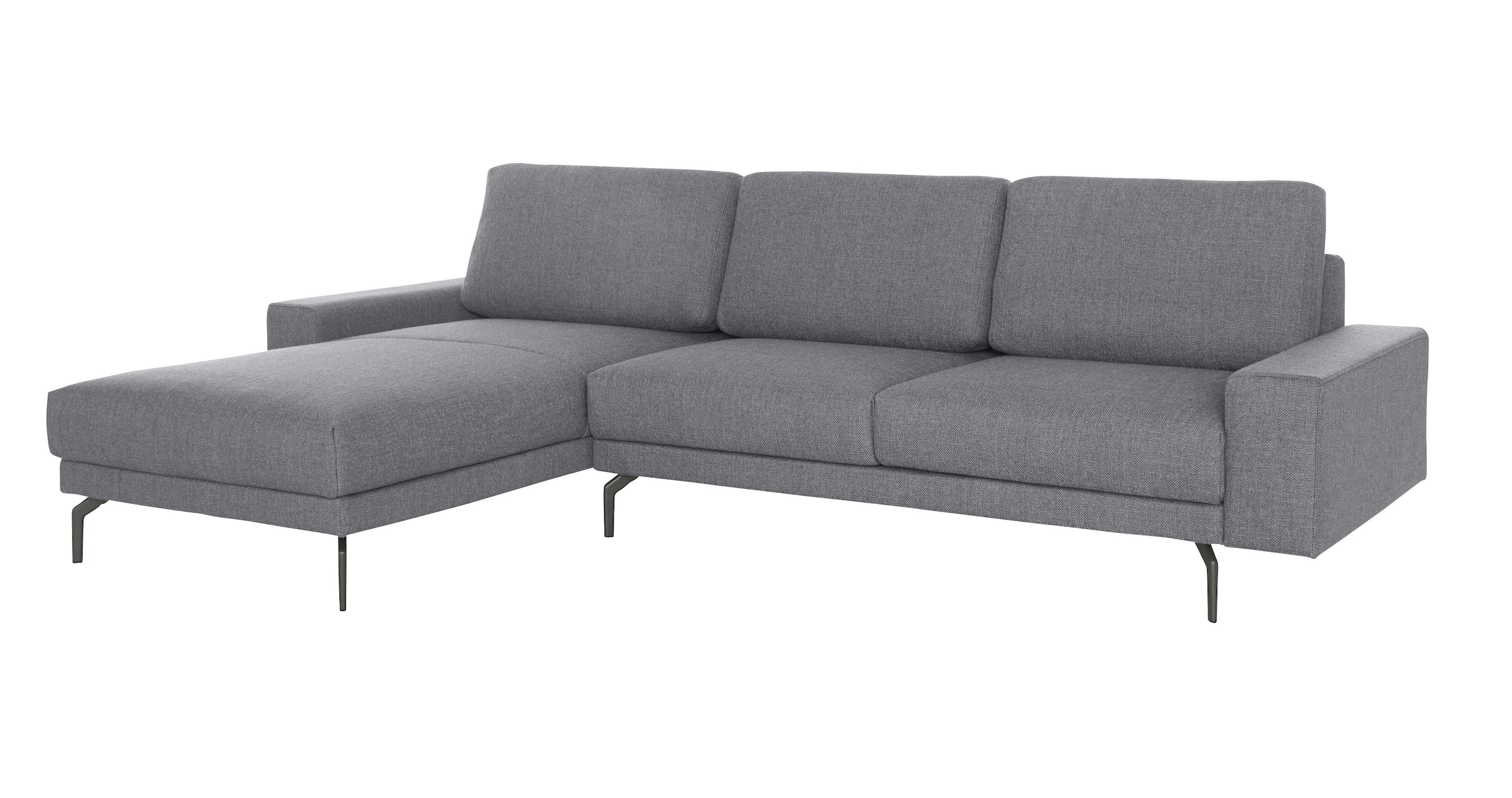 Creation BY ROLF BENZ Canapé d'angle »CR.450, Designecksofa, L-Form« accoudoir large et bas, pieds en aluminium coulé couleur ombre, largeur 274 cm