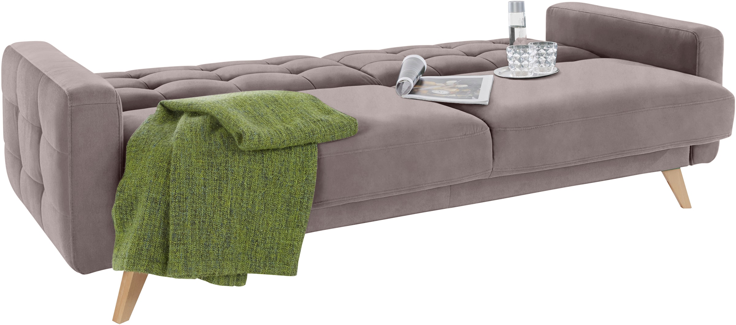 exxpo - sofa fashion 3-Sitzer »Nappa, kompakt, bequem, zeitloses Design, Breite 222cm, L-Form« tolle Detailverarbeitung