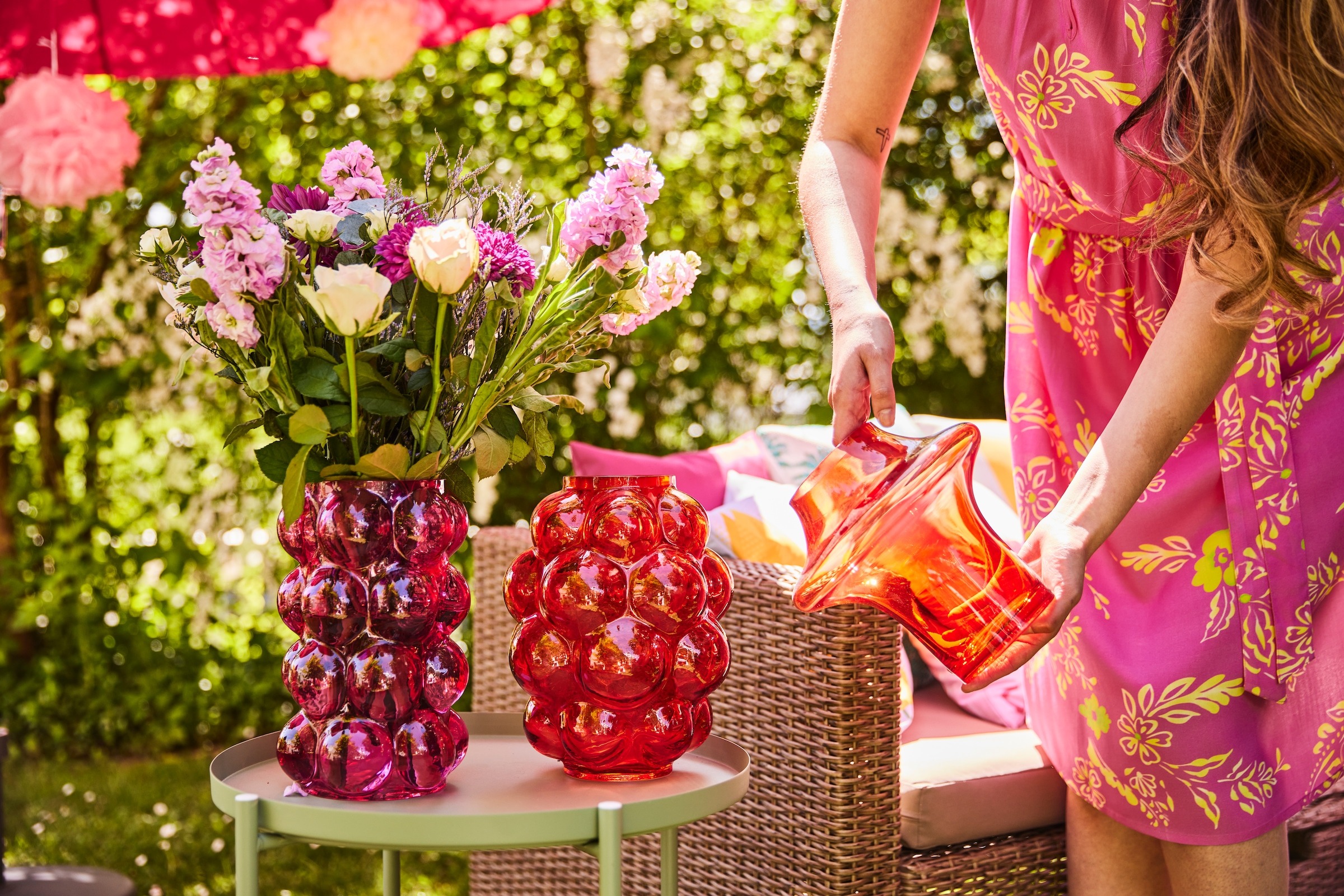 AM Design Vase décoratif »Vibrant orangefarbene Glasvase« pour une touche joyeuse