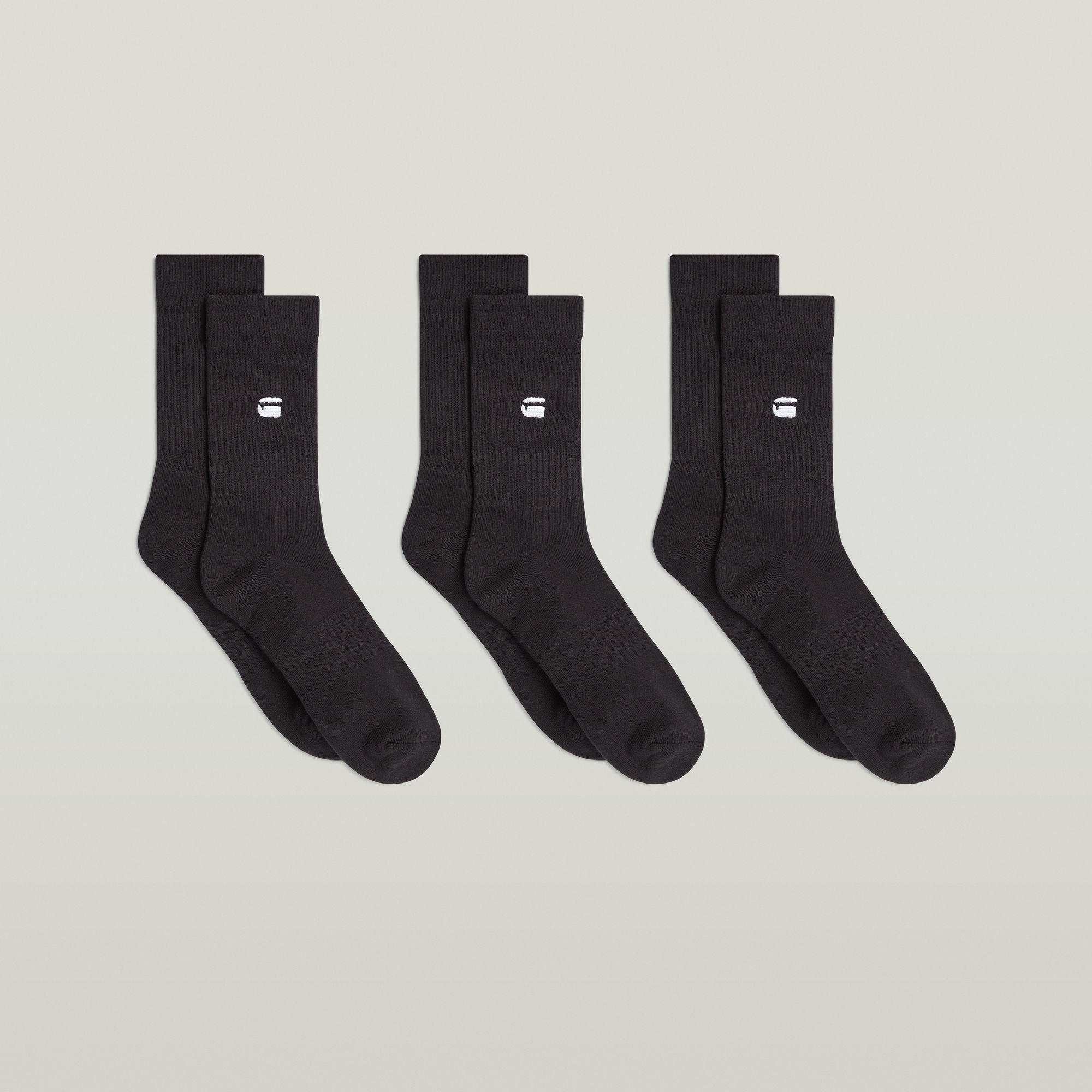 G-STAR Socken »CLAY, 3 PACK SPORTS SOCKS« Packung, 3 Paar tlg. unifarben, mit Labelstickerei