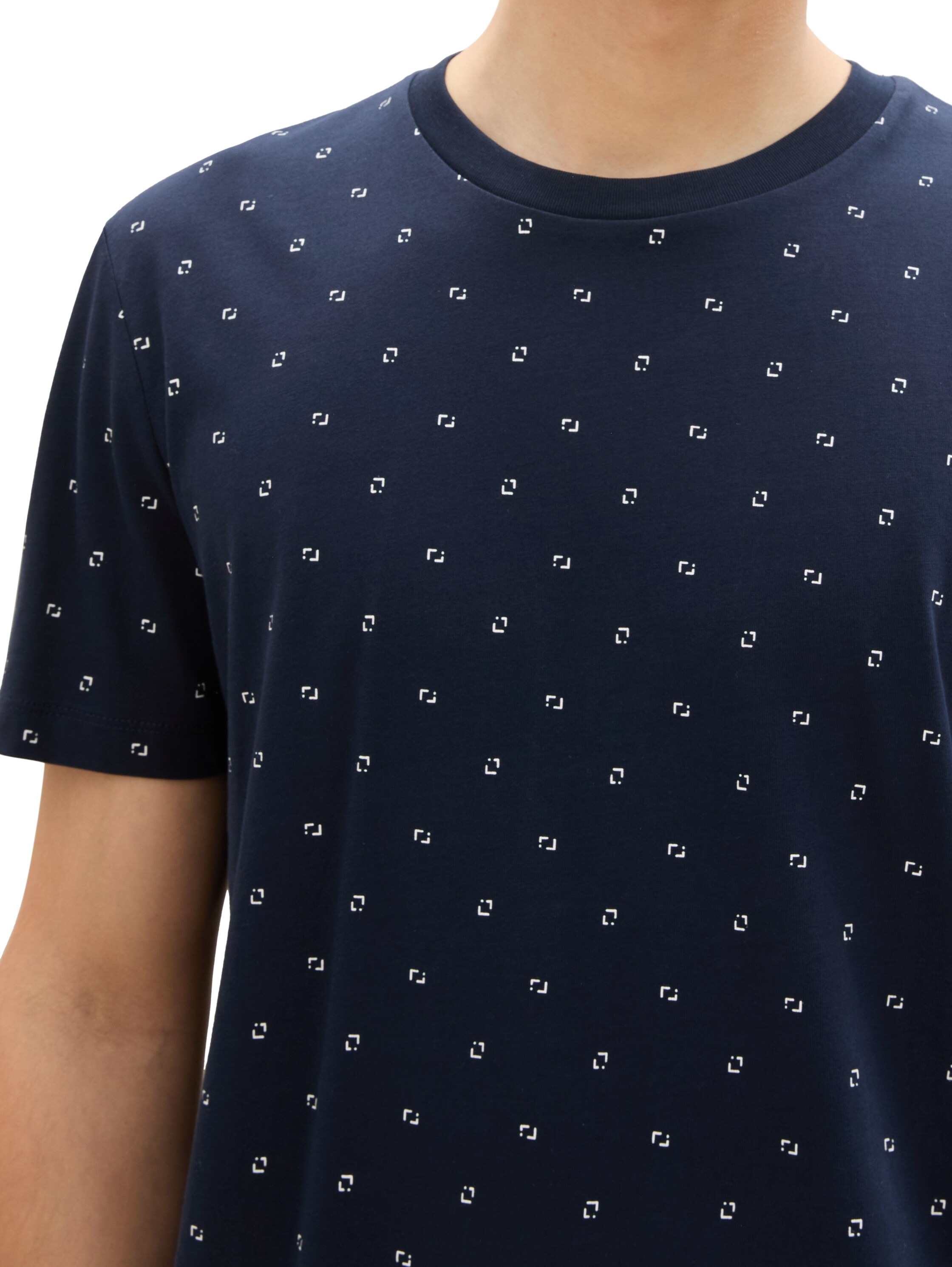 TOM TAILOR Denim Shirt à col rond , mit Minimal-Print
