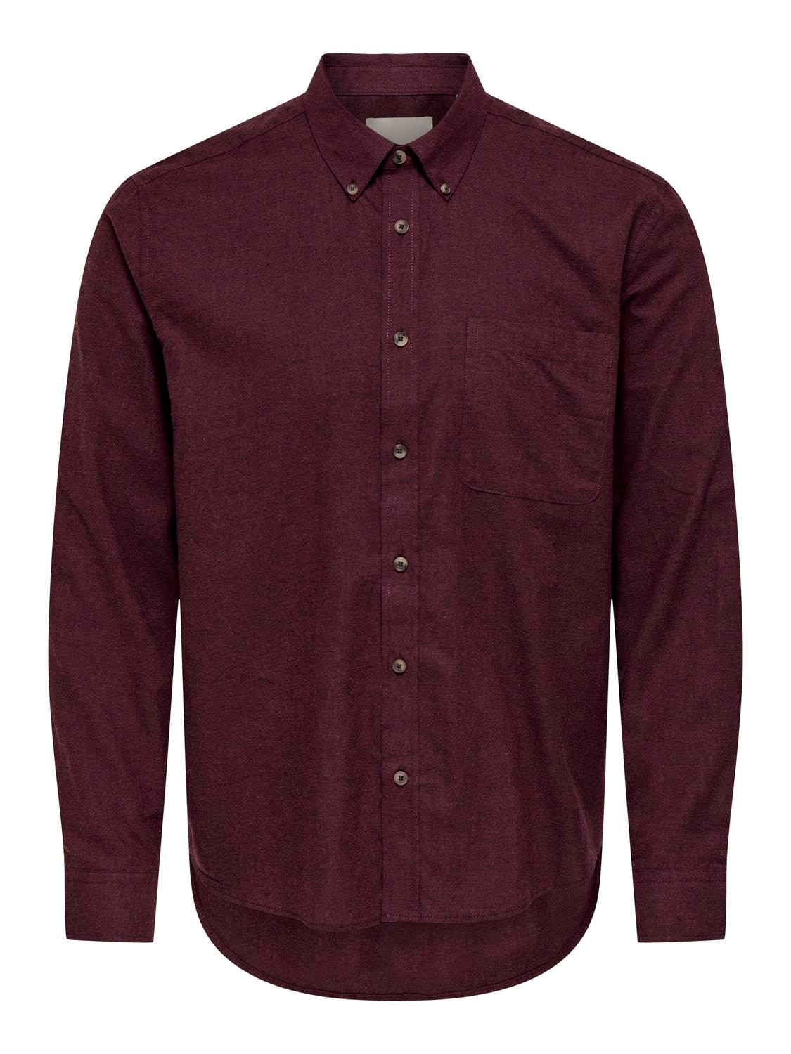 ONLY & SONS Langarmhemd »ONSJUPITER REG FIT LS SHIRT NOOS« mit Button Down Kragen