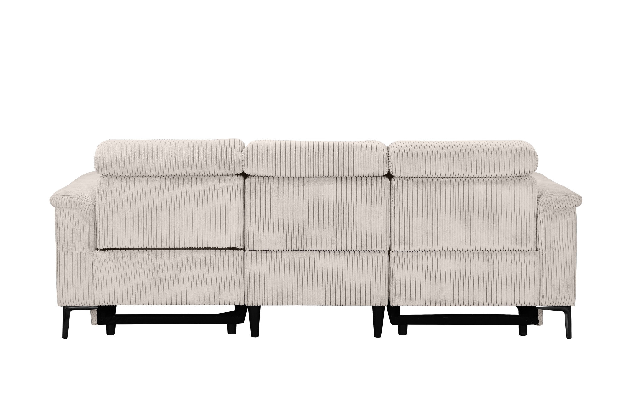 Home affaire 3-places »LUND Cord, B. 222cm, manuelle/elektrische Relaxfunktion in 2 Sitzen,« USB-C, Kopfteilverstellung, Breite 222 cm