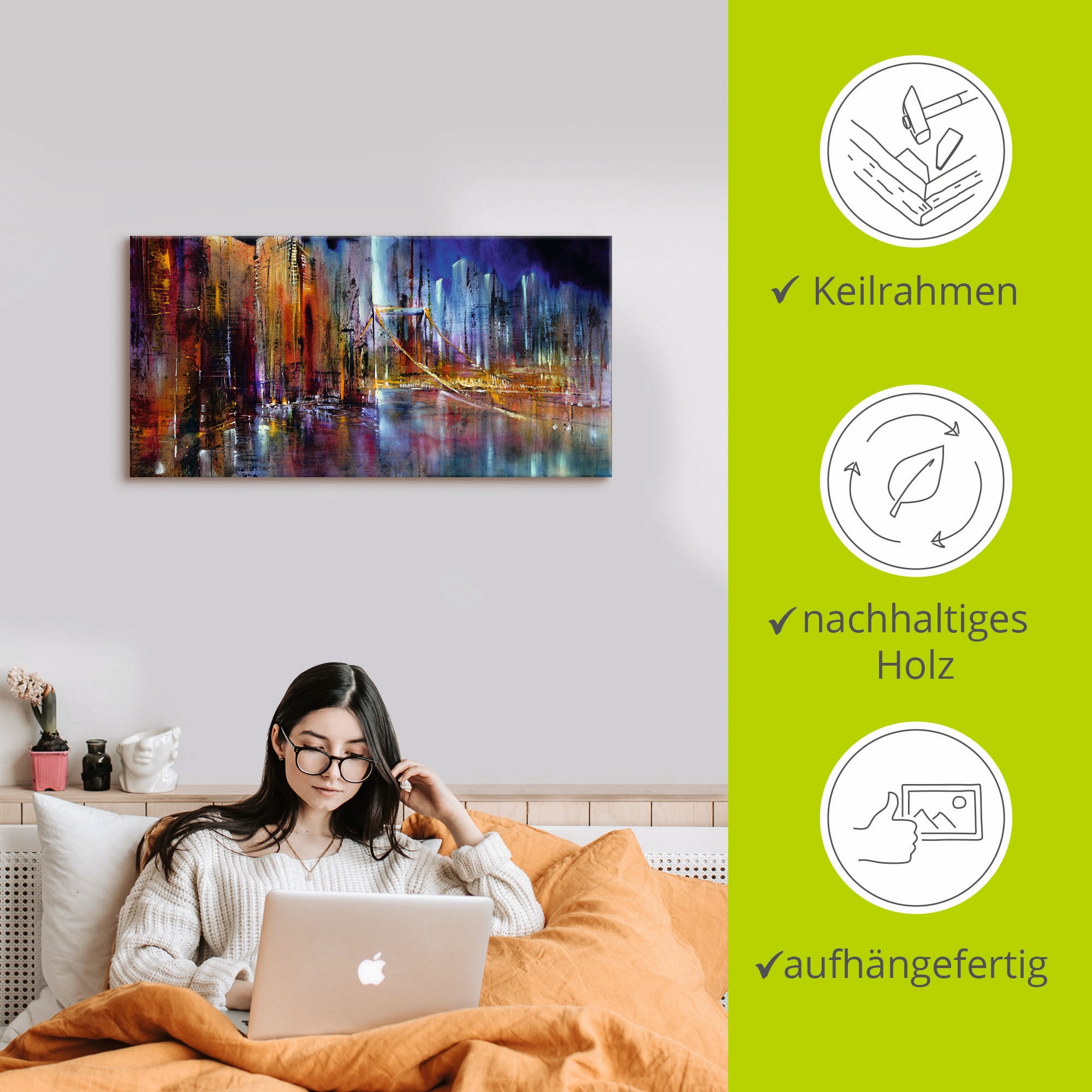 Artland Leinwandbild »Stadtansicht I« Amerika 1 Stk. tlg. auf Holzrahmen gespannt