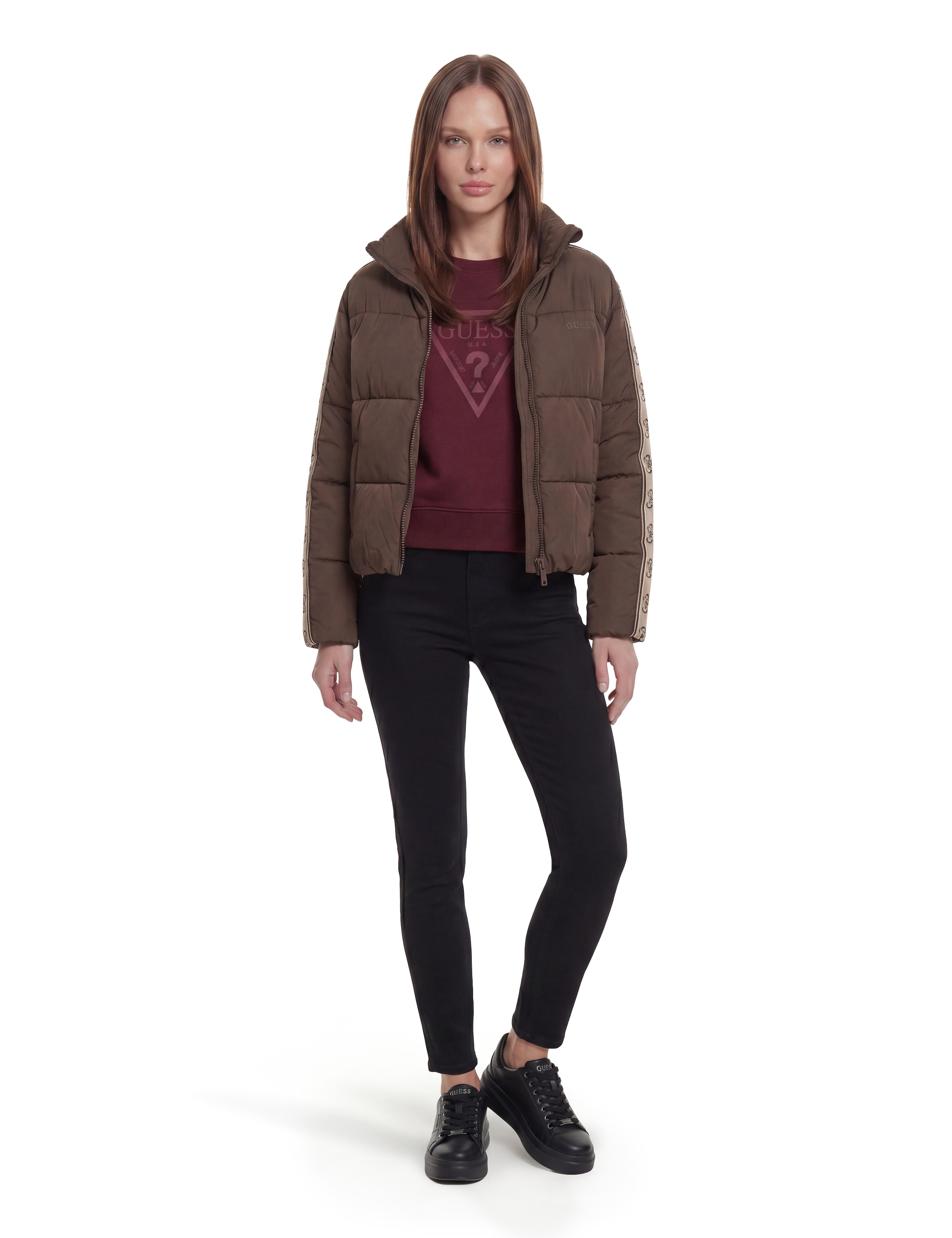 Guess Sweat-shirt »NEW CN BASIC TRIANGLE«, mit tonalem Logodruck, Baumwollmix
