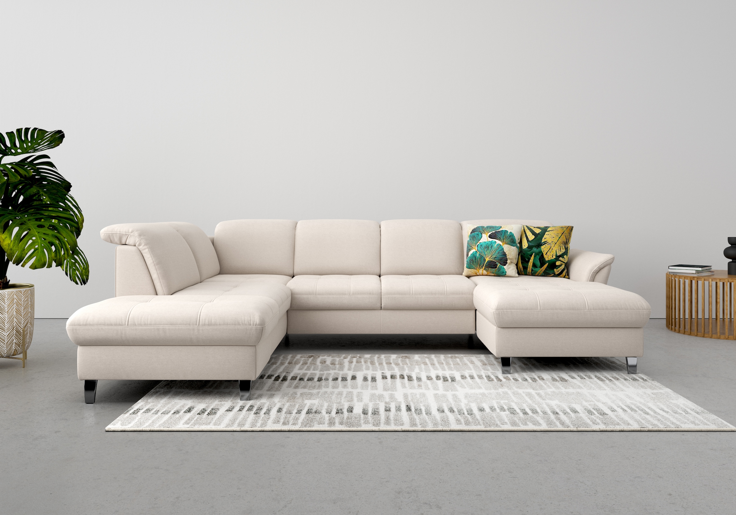 sit&more Wohnlandschaft »Maggiore U-Form« wahlweise mit Kopfteilverstellung, Bettfunktion und Stauraum