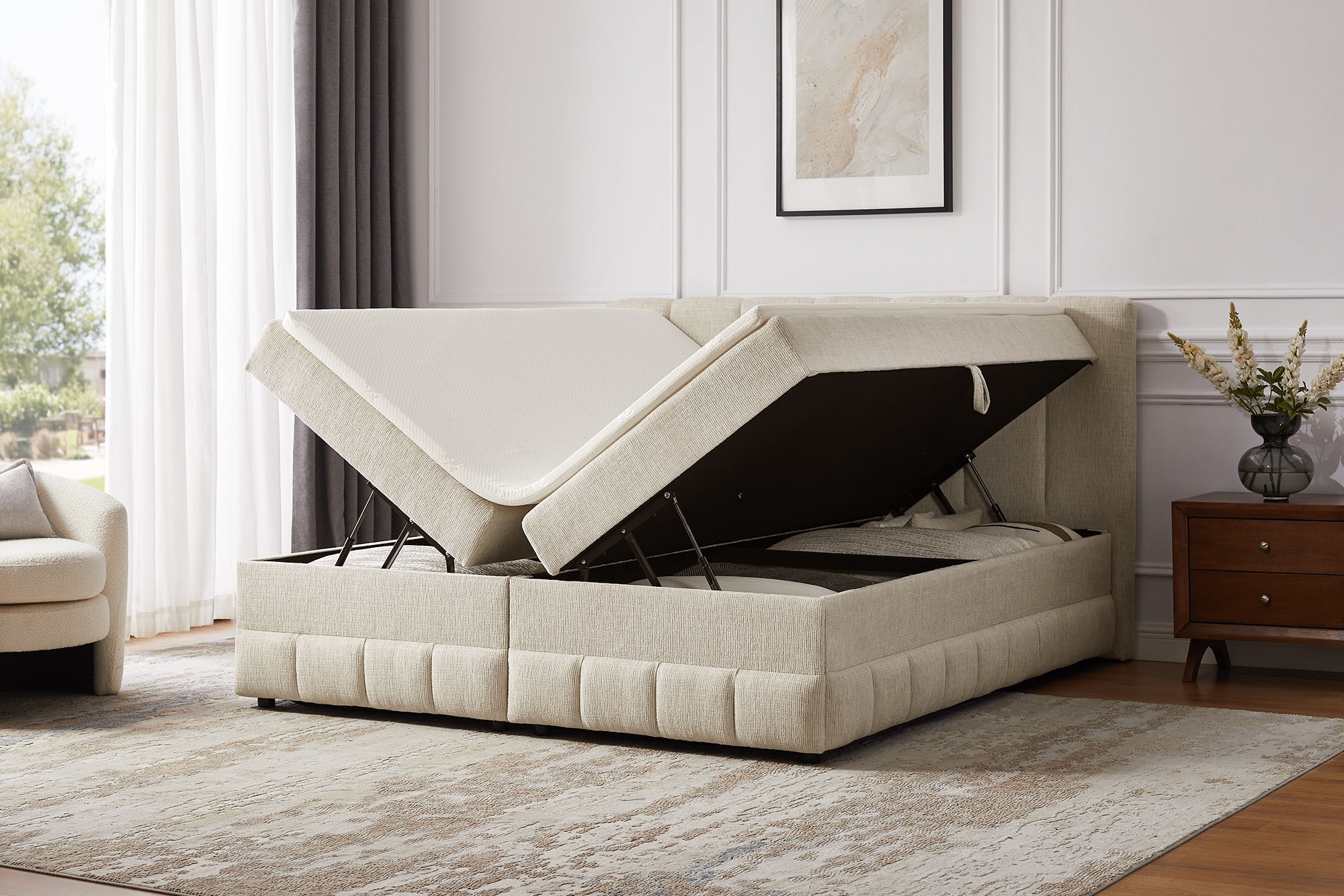 GOODproduct Lit de boxe »Likely inkl. Bettkasten, Liegefläche 180x200 cm, in Boxspring-Optik« inkl. Topper & Aufbauvideo, erhältlich in verschiedenen Farben