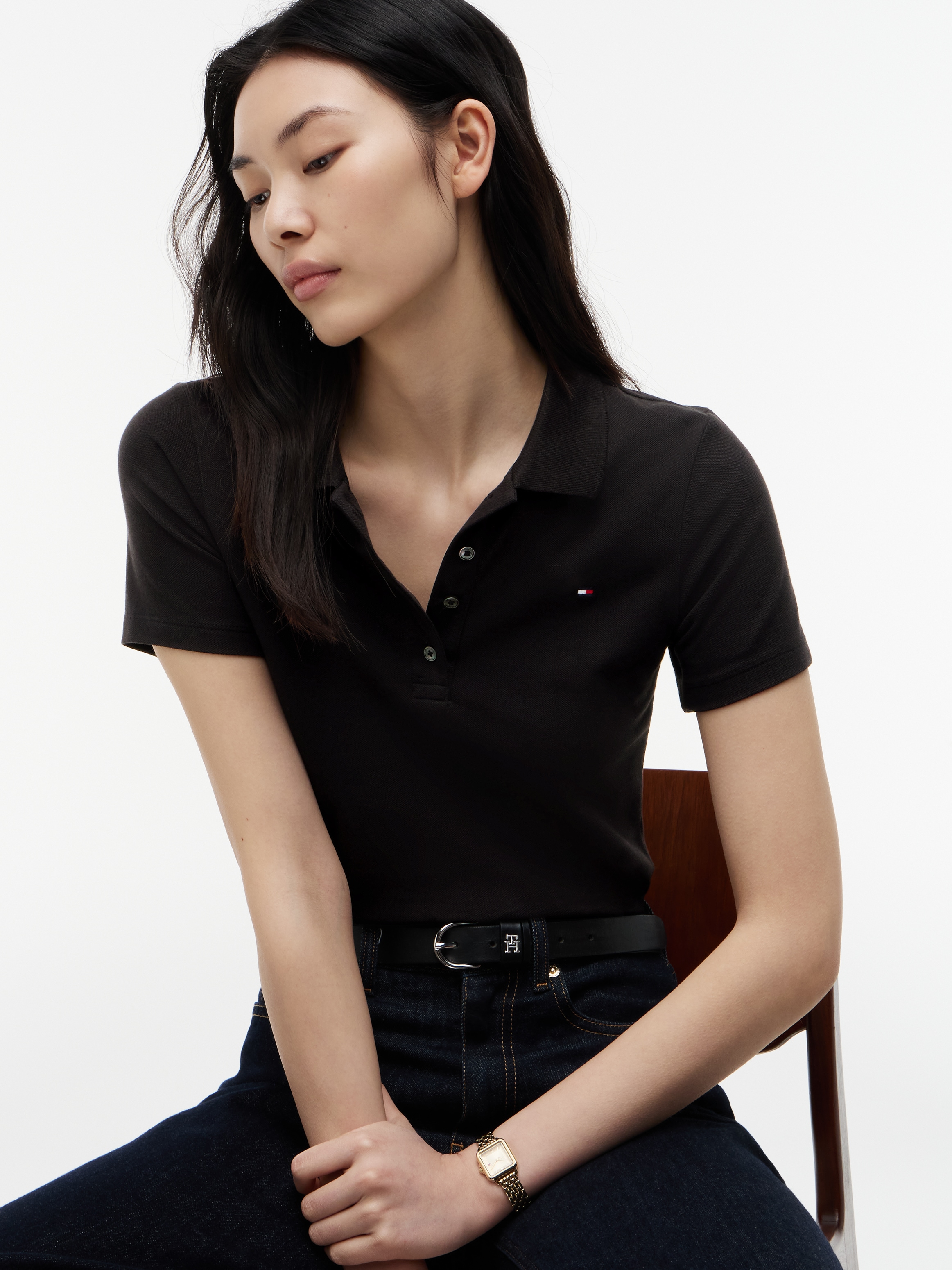 Tommy Hilfiger Polo »1985 SLIM PIQUE POLO SHORT SLEEVE« avec logo Tommy Hilfiger