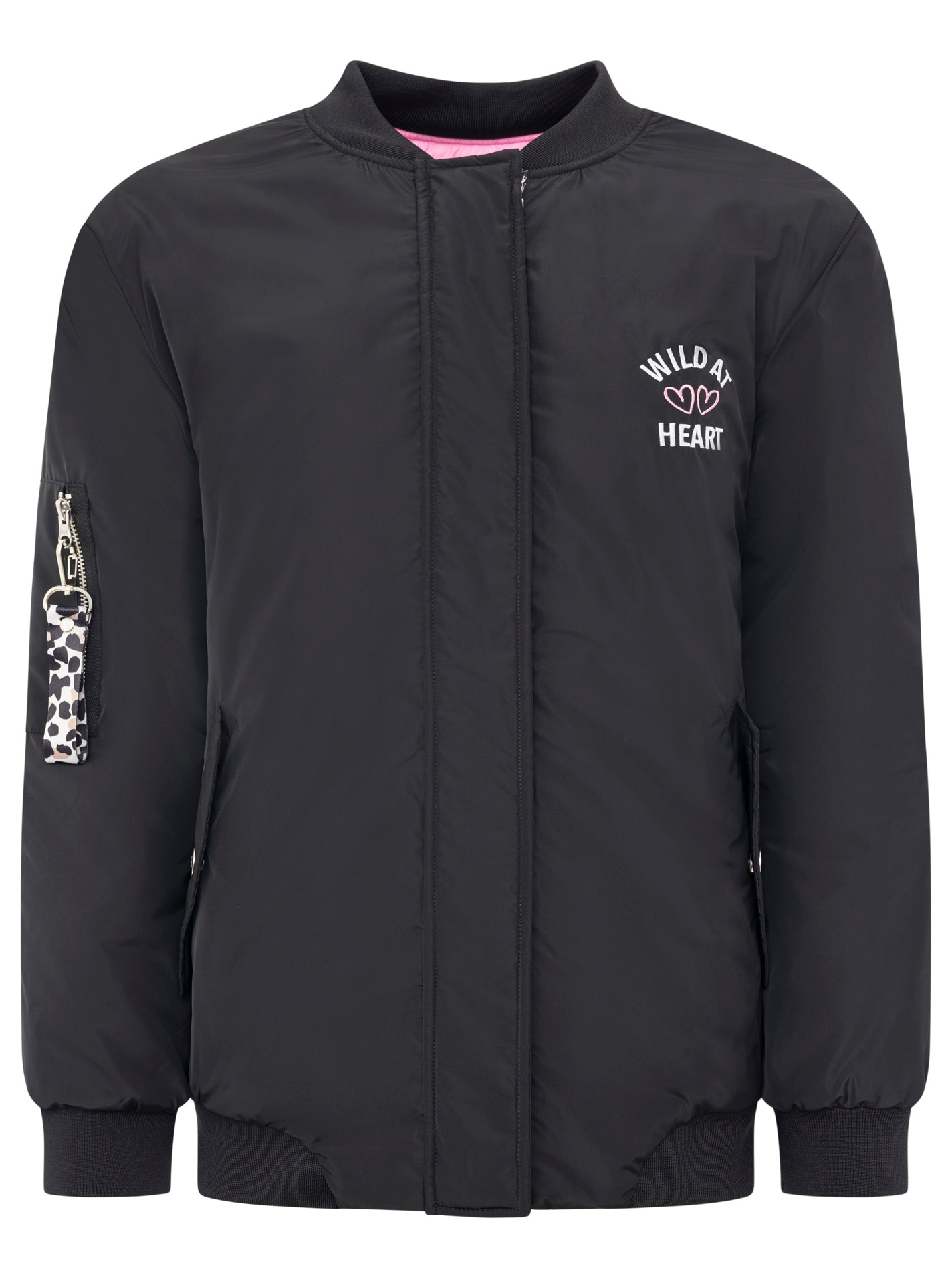 Zwillingsherz Bomberjacke »"Wild Heart"« ohne Kapuze Stickerei, Reissverschluss,Taschen mit Druckknöpfen