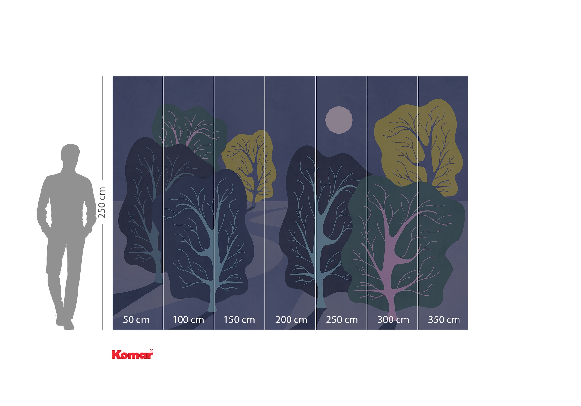 Komar Fototapete »Komar Vlies Fototapete - Purple Nights - Grösse 350 x 250 cm« bedruckt glatt