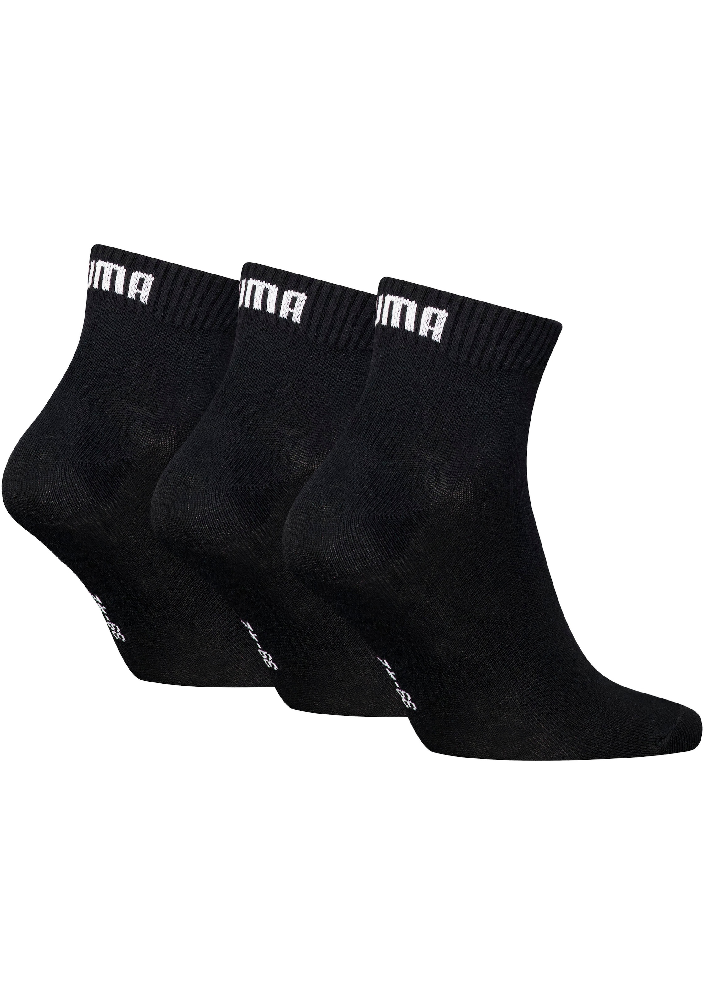 PUMA Chaussettes courtes »PUMA UNISEX QUARTER PLAIN 3P« 3 Paar, 3 Couple tlg. Atmungsaktiv, Rippenbündchen, weiche Baumwollmischung