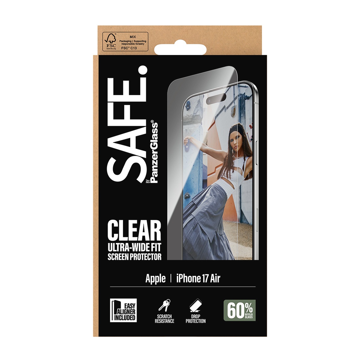 SAFE by PanzerGlass Verre de protection d'écran »Ultra-Wide Fit Screen Protector« für Apple iPhone Air Displayschutzfolie, Schutzfolie, Bildschirmschutz, kratz- & stossfest
