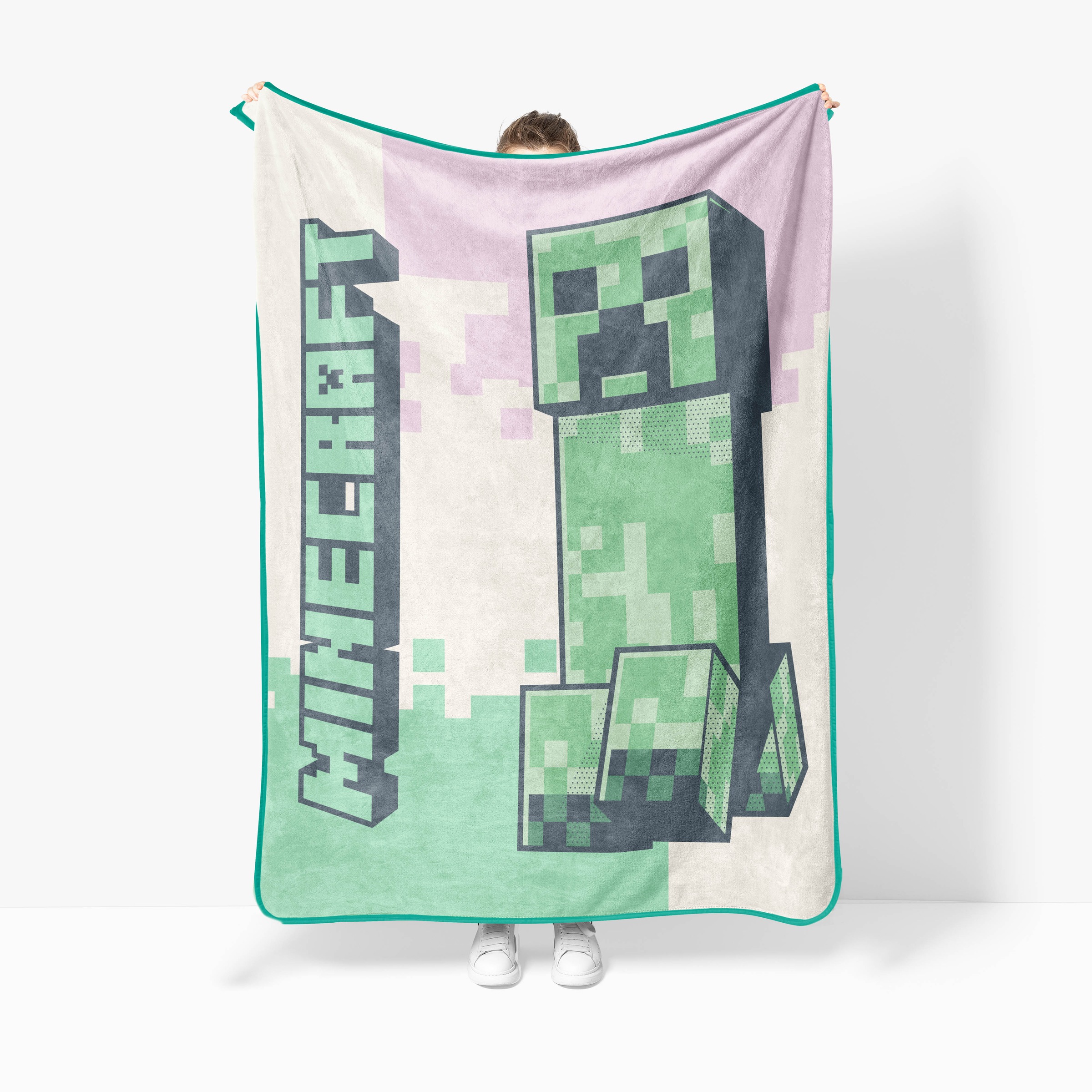 Minecraft Couverture pour enfants »Minecraft Creeper 130 x 150 cm« duveteux