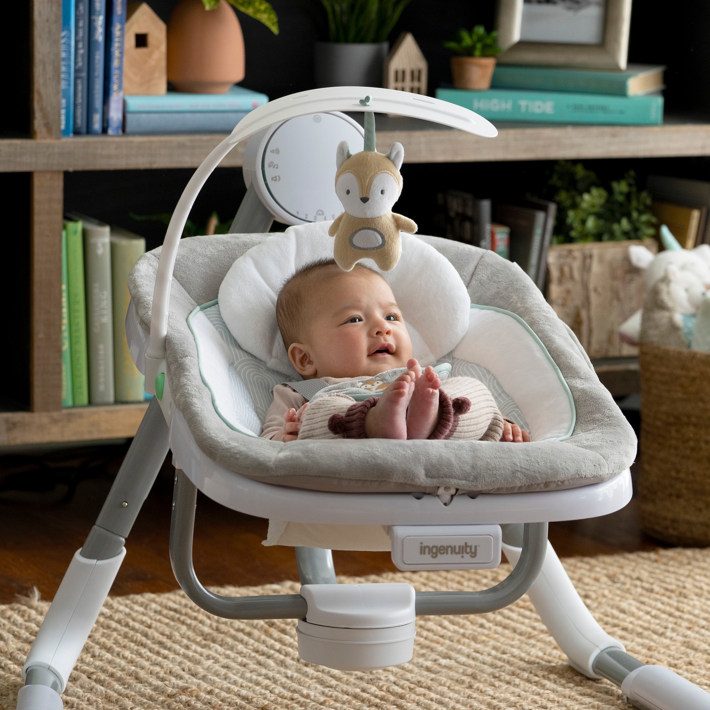ingenuity Transat pour bébé »AnyWay Sway Dual-Direction Portable Swing – Ray« bis 9 kilos mit Sound-Effekt