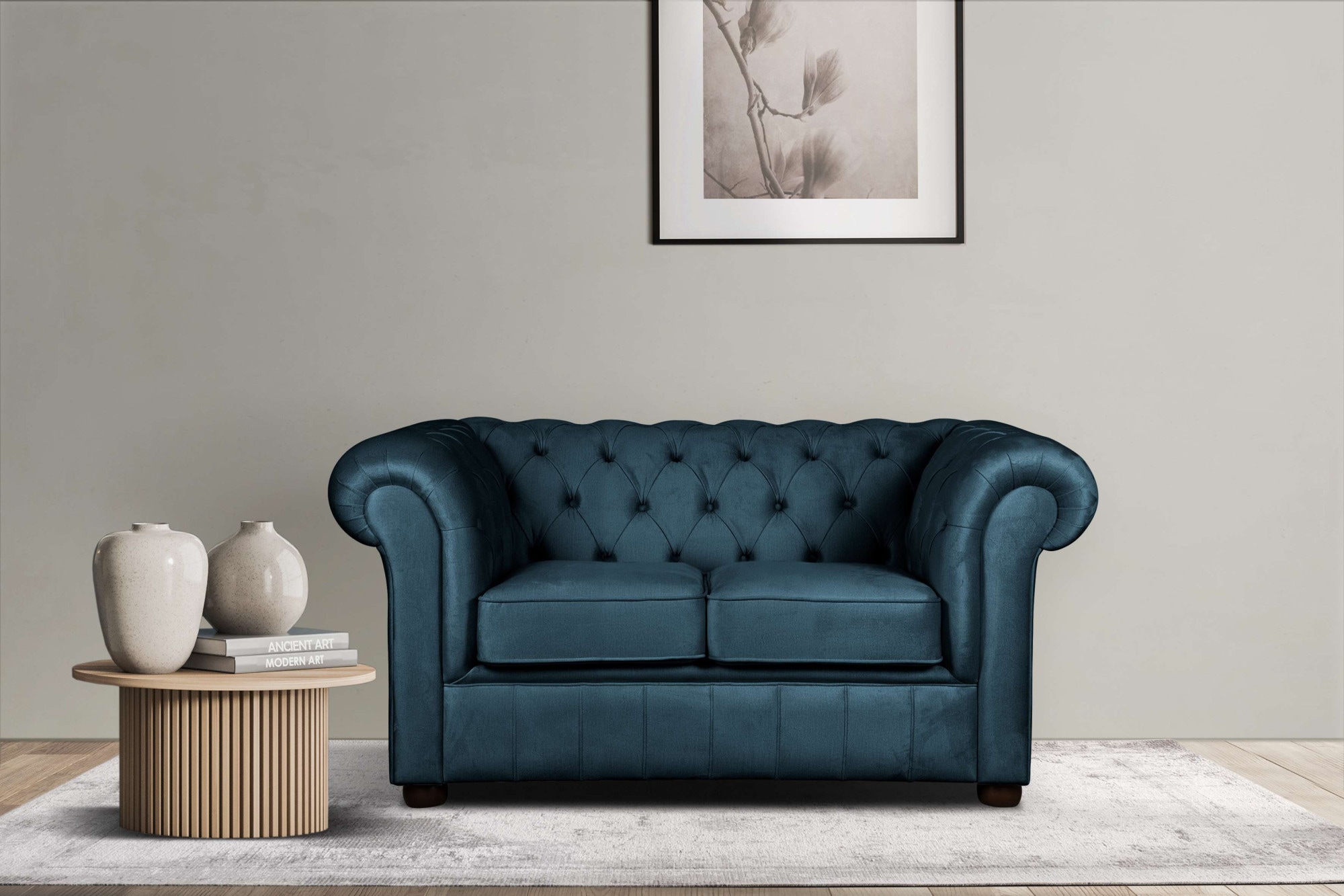 Home affaire 2-Sitzer »CHARENTE, Chesterfield-Sofa, Wellenfederung, Masse: B/T/H: 147/89/74 cm« mit edler Knopfheftung und typischen Armlehnen