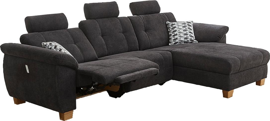 Jockenhöfer Gruppe Ecksofa »Savona L-Form, B: 299  cm« mit elektr. Relaxfunktion, USB, 2 Zierkissen & 3 Kopfstützen