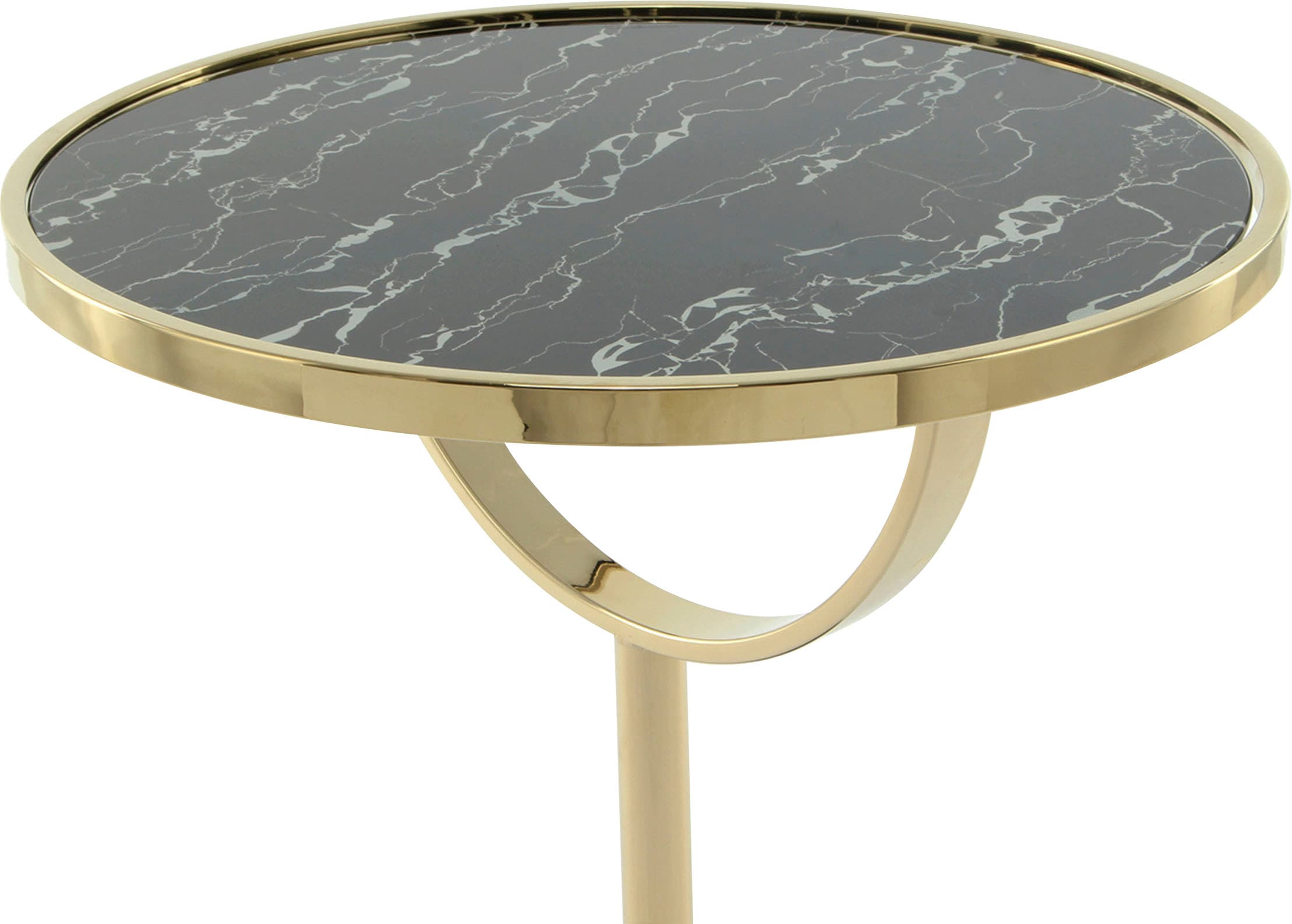 Kayoom Table d'appoint »Rocio, Ausgefallenes Design,Stabiler Marmor-Sockel« 1 cuis tlg. ausgefallenes Gestell, stabiler Marmorfuss, marmorierte Glasplatte