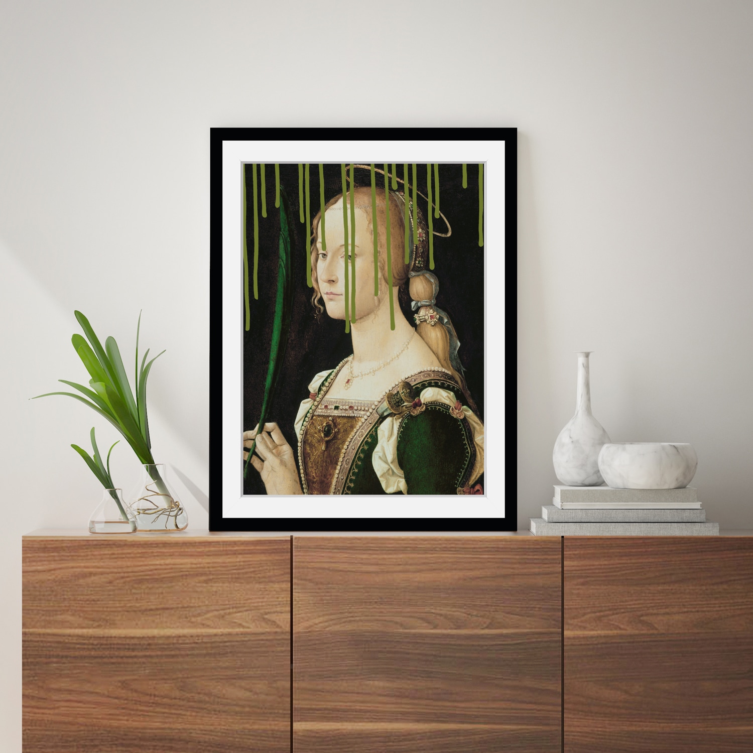 queence Bild »Lissy mit Farbklecks« Bilder von Frauen | Frau | Gemälde | Historische Persönlichkeiten | Kunst HD Premium Poster-Druck inkl. Holzrahmen