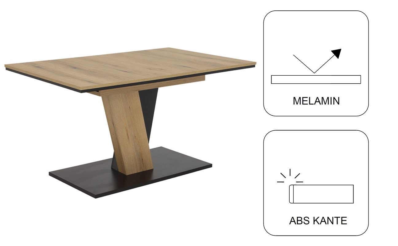 GOODproduct Säulen-Esstisch »Altona« Esstisch, Küchentisch, ausziehbar auf 180 cm
