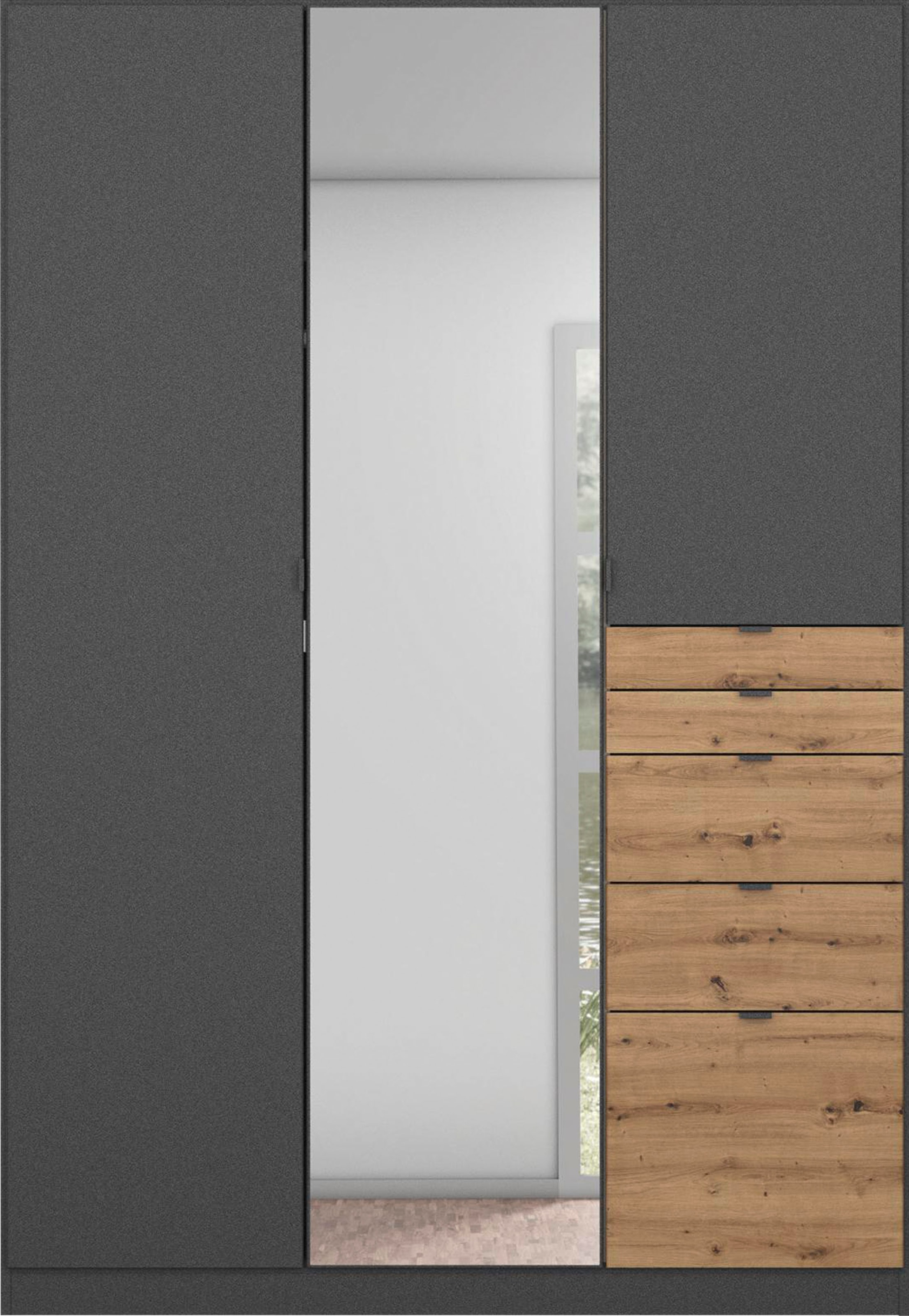 rauch »Kleiderschrank Schrank Garderobe Wäscheschrank Ankleide ONTARIO« Breiten 136/181 cm,  mit 5 Schubladen in unterschiedlichen Grössen MADE IN GERMANY
